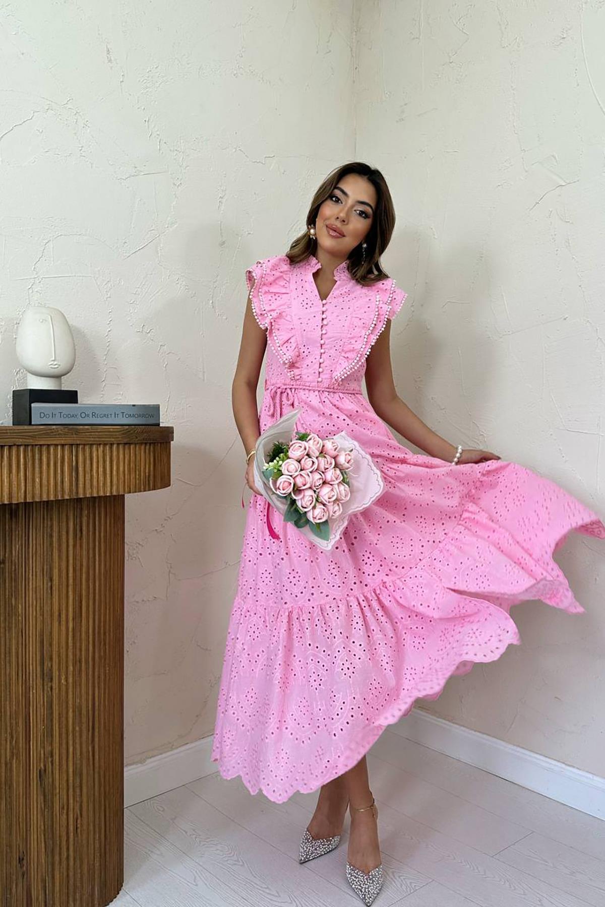 A-Line Maxi Dress With Ruffle Sleeves – Brand: Elisa – Women & Kids, Baby Clothes Wholesale – TheBS Women