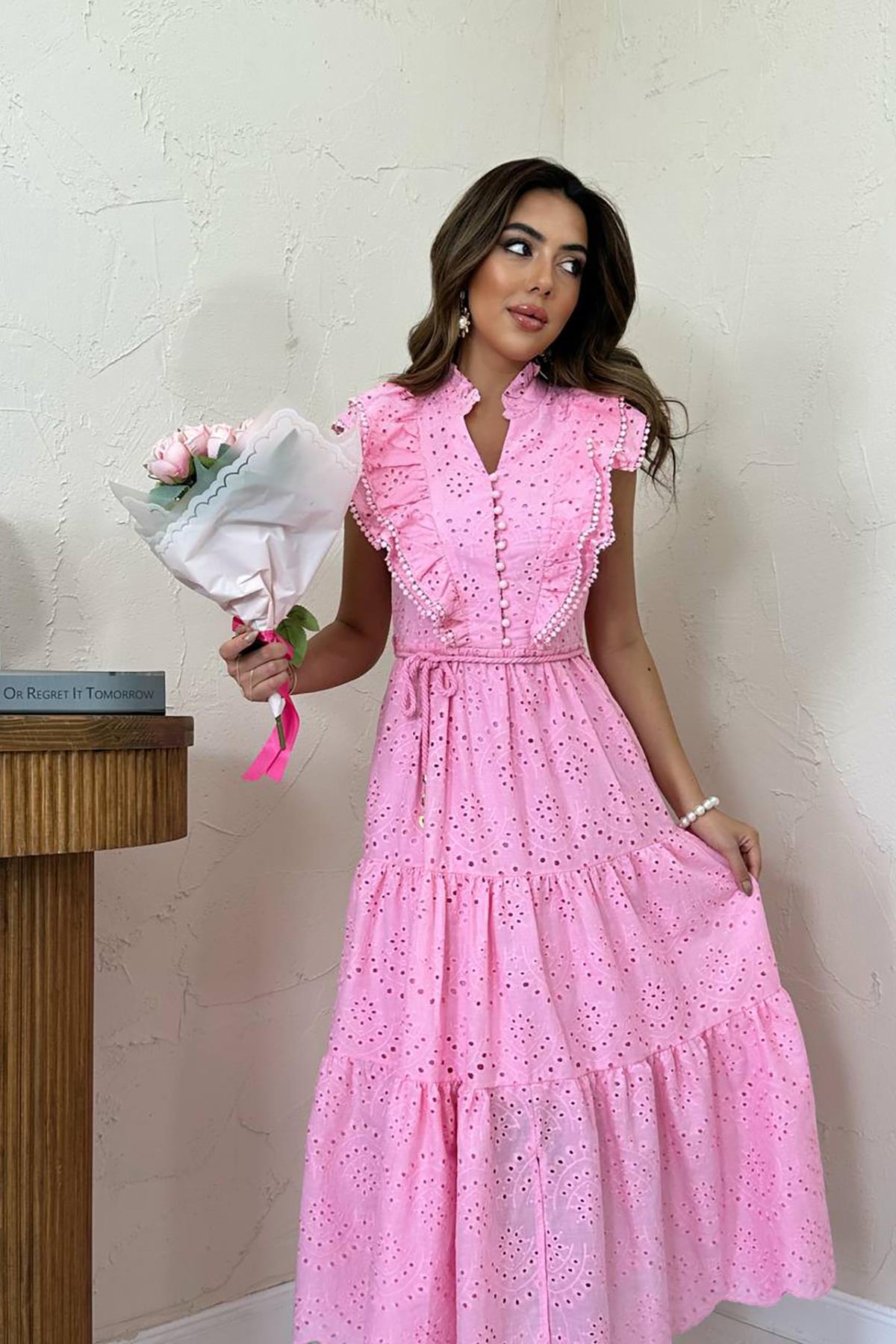 A-Line Maxi Dress With Ruffle Sleeves – Brand: Elisa – Women & Kids, Baby Clothes Wholesale – TheBS Women