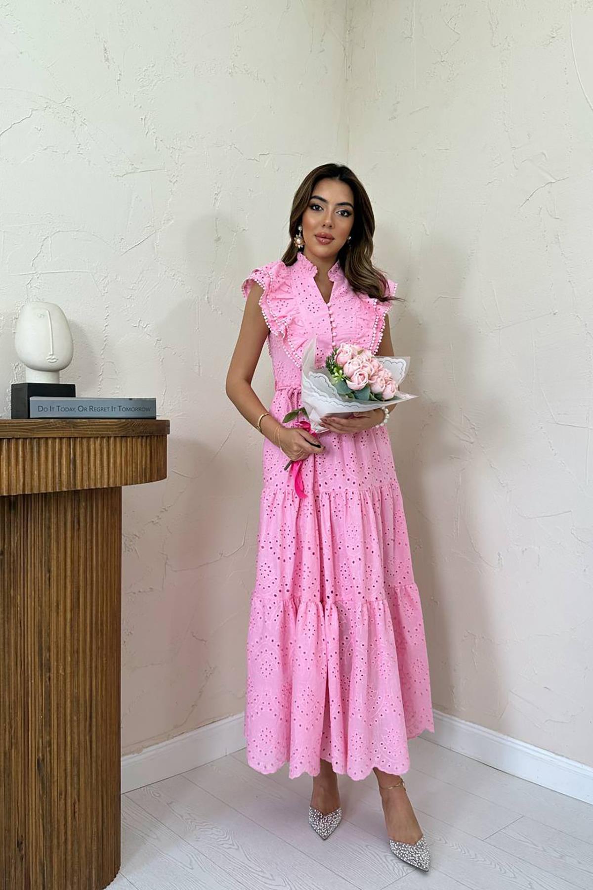 A-Line Maxi Dress With Ruffle Sleeves – Brand: Elisa – Women & Kids, Baby Clothes Wholesale – TheBS Women