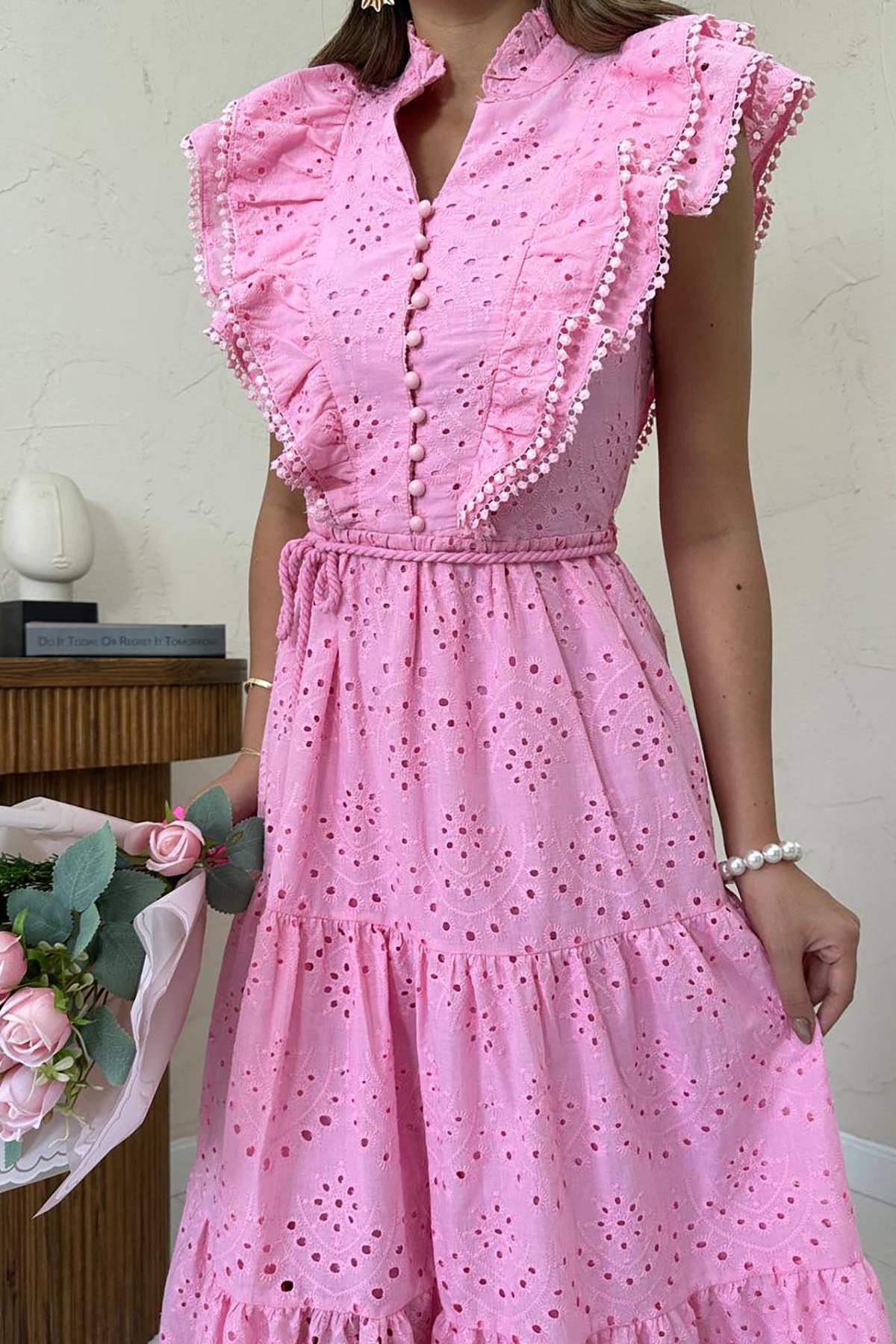 A-Line Maxi Dress With Ruffle Sleeves – Brand: Elisa – Women & Kids, Baby Clothes Wholesale – TheBS Women