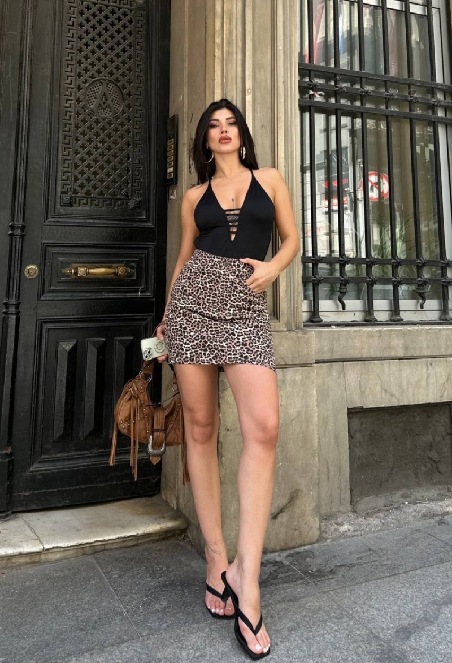 Brown Leopard Print Bodycon Mini Skirt - Brand: XLove - Women & Kids, Baby Clothes Wholesale - TheBS Women