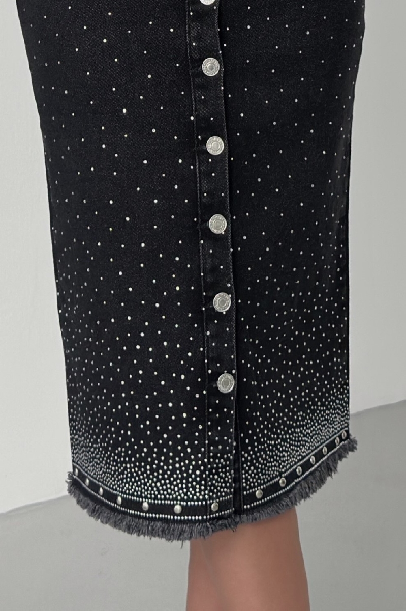 Black High Waist Pencil Midi Skirt With Polka Dots - Brand: XLove - Women & Kids, Baby Clothes Wholesale - TheBS Women Black High Waist Pencil Midi Skirt With Polka Dots - Brand: XLove - Women & Kids, Baby Clothes Wholesale - TheBS Women