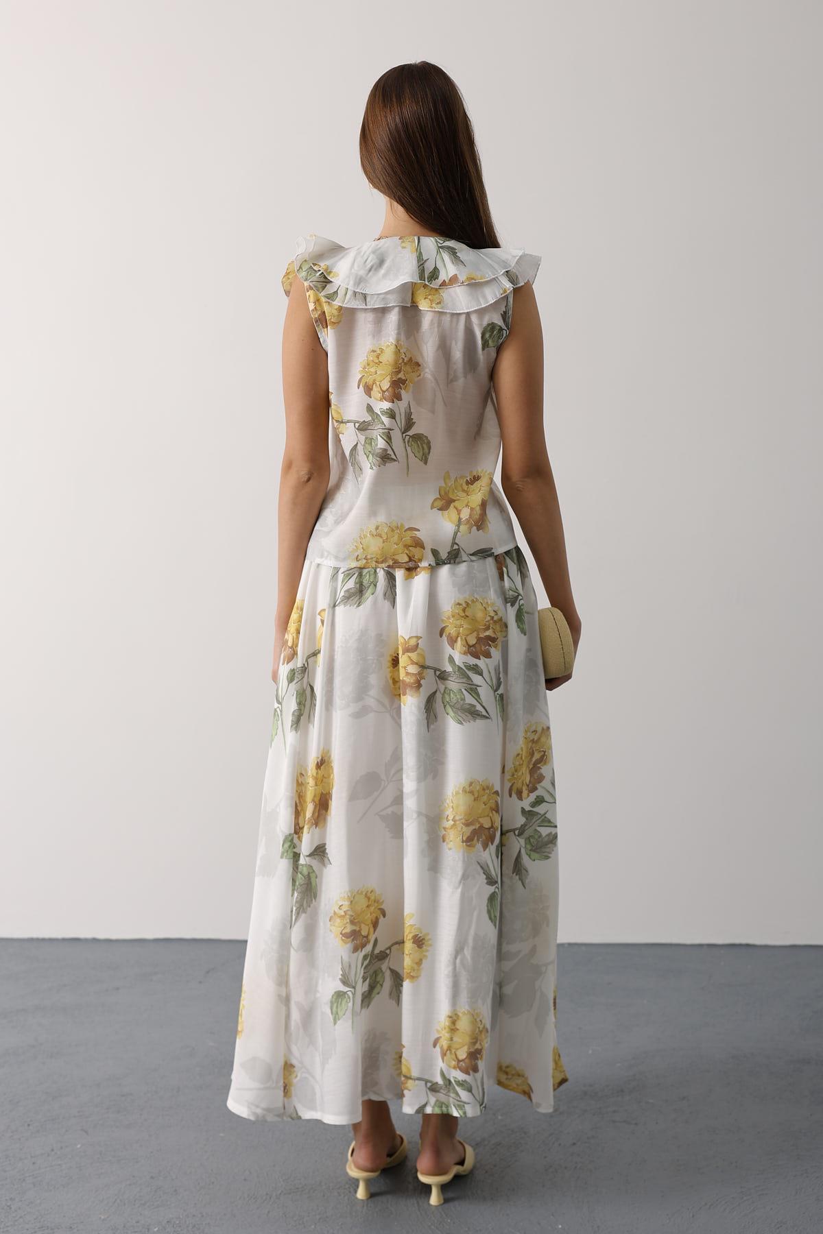 White Floral V-Neck Regular Fit Sleeveless Blouse - Brand: Reyon - Women & Kids, Baby Clothes Wholesale - TheBS Women White Floral V-Neck Regular Fit Sleeveless Blouse - Brand: Reyon - Women & Kids, Baby Clothes Wholesale - TheBS Women