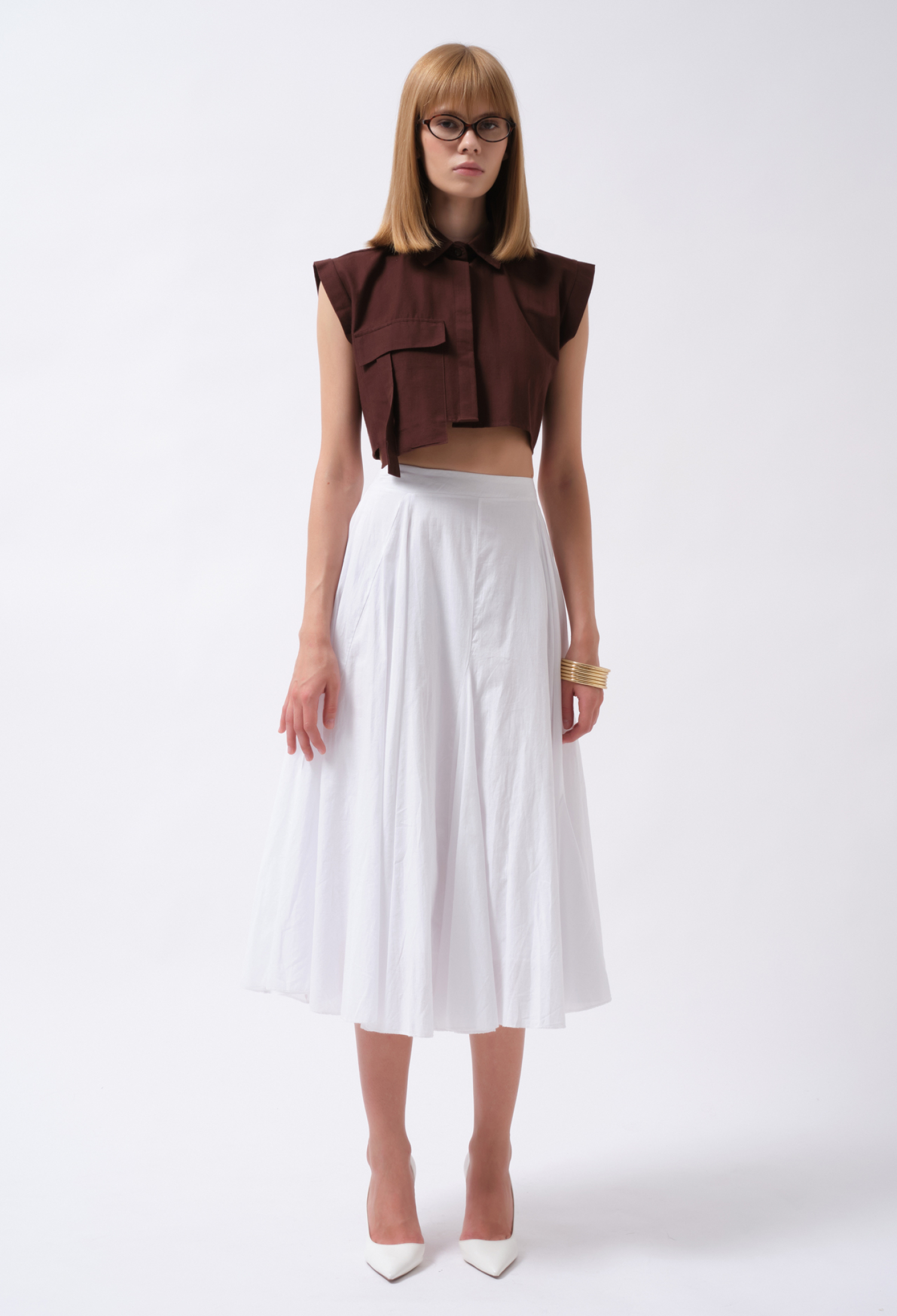 Slim Fit Polo Neck Crop Shirt - Brand: Black Fashion - Women & Kids, Baby Clothes Wholesale - TheBS Women