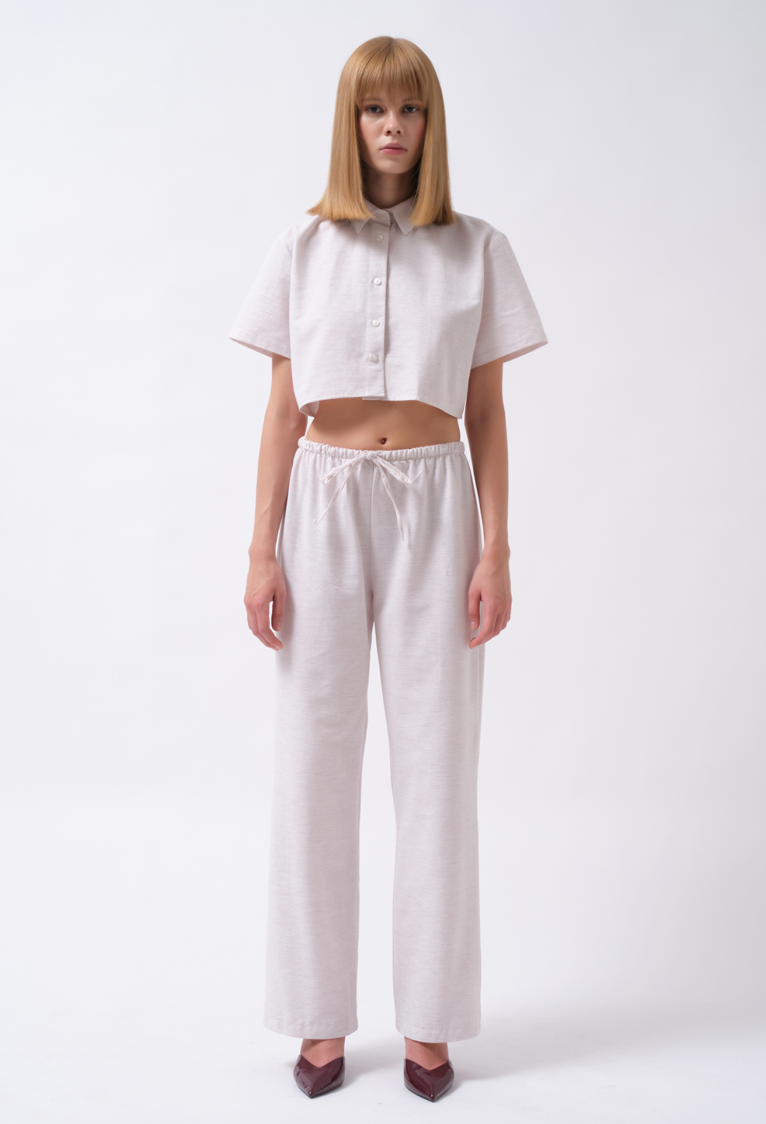 Casual Polo Neck Crop Shirt - Brand: Black Fashion - Women & Kids, Baby Clothes Wholesale - TheBS Women