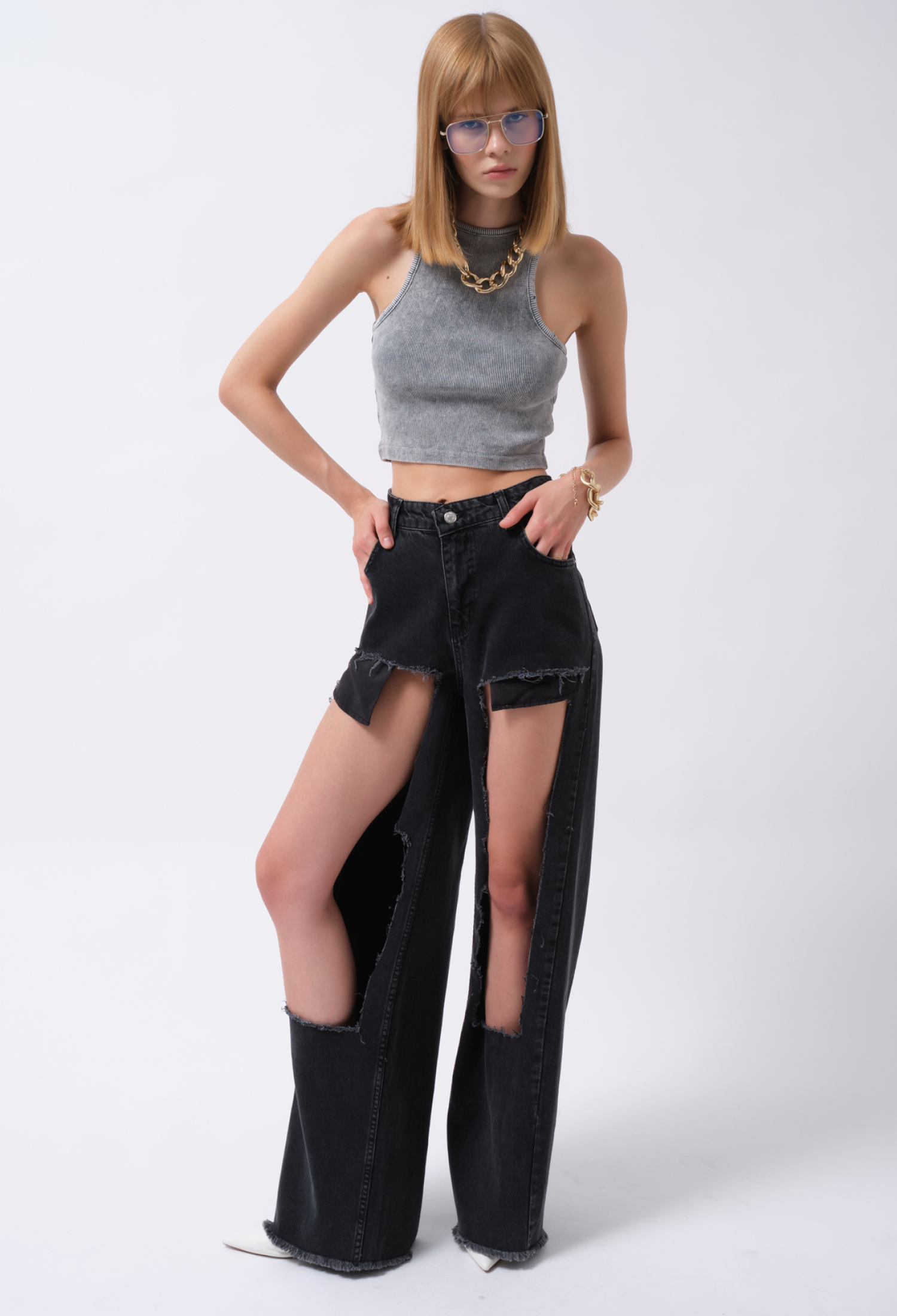 Casual Retro Punk Jeans - Brand: Black Fashion - Women & Kids, Baby Clothes Wholesale - TheBS Women