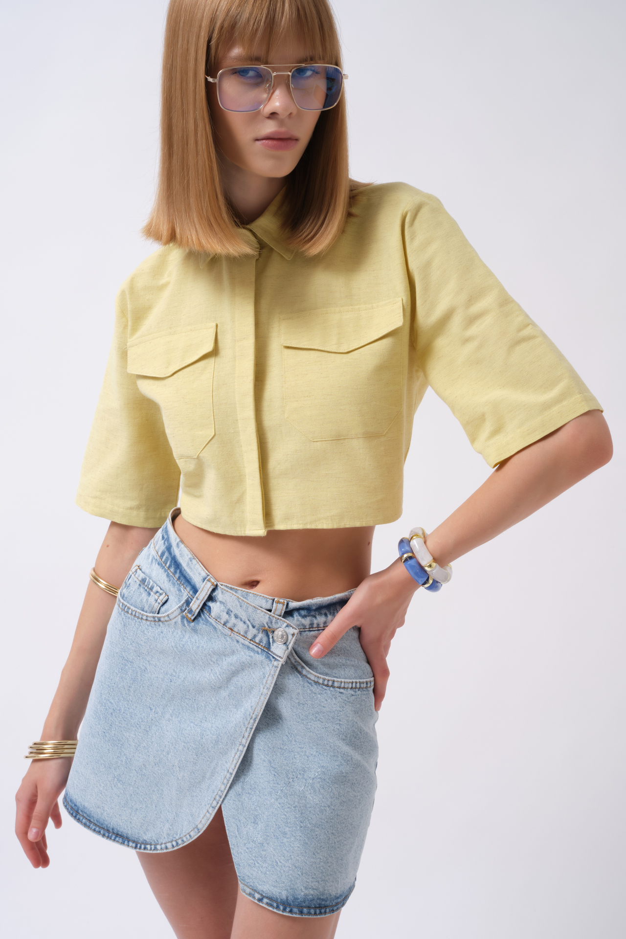 Casual Polo Neck Crop Shirt - Brand: Black Fashion - Women & Kids, Baby Clothes Wholesale - TheBS Women Casual Polo Neck Crop Shirt - Brand: Black Fashion - Women & Kids, Baby Clothes Wholesale - TheBS Women