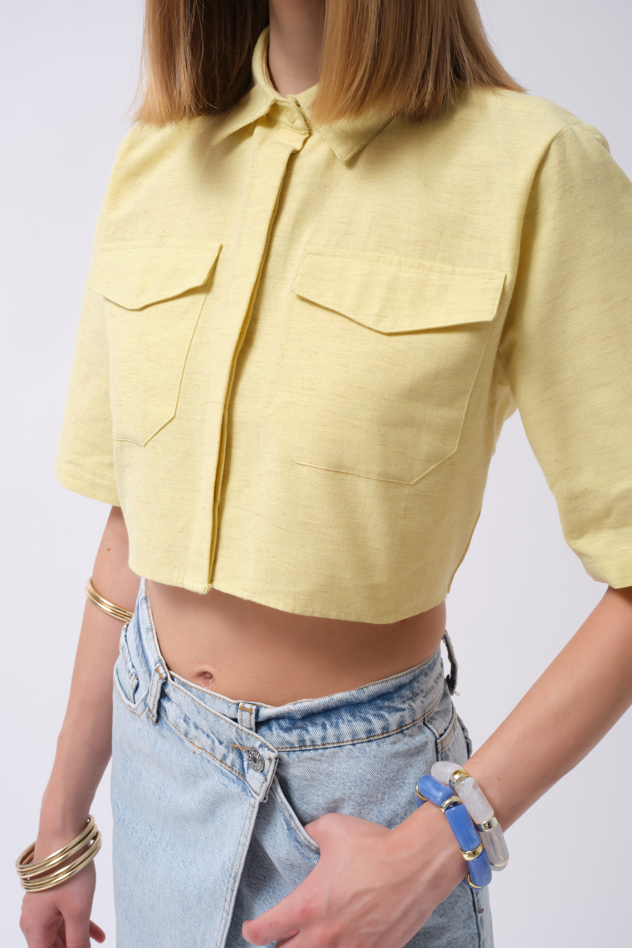 Casual Polo Neck Crop Shirt - Brand: Black Fashion - Women & Kids, Baby Clothes Wholesale - TheBS Women Casual Polo Neck Crop Shirt - Brand: Black Fashion - Women & Kids, Baby Clothes Wholesale - TheBS Women