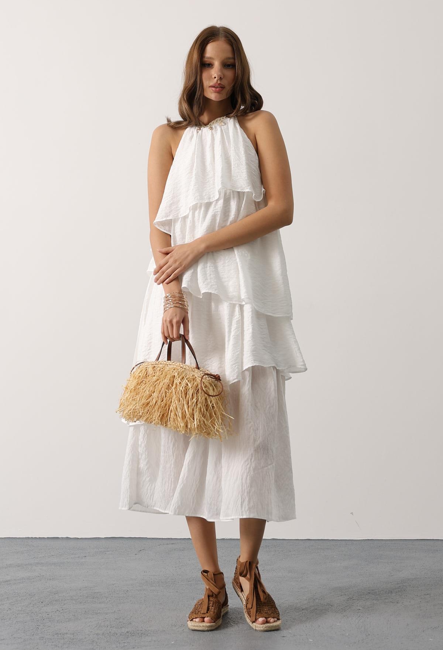 Elegant A-Line Halter Neck Dress - Brand: Reyon - Women & Kids, Baby Clothes Wholesale - TheBS Women