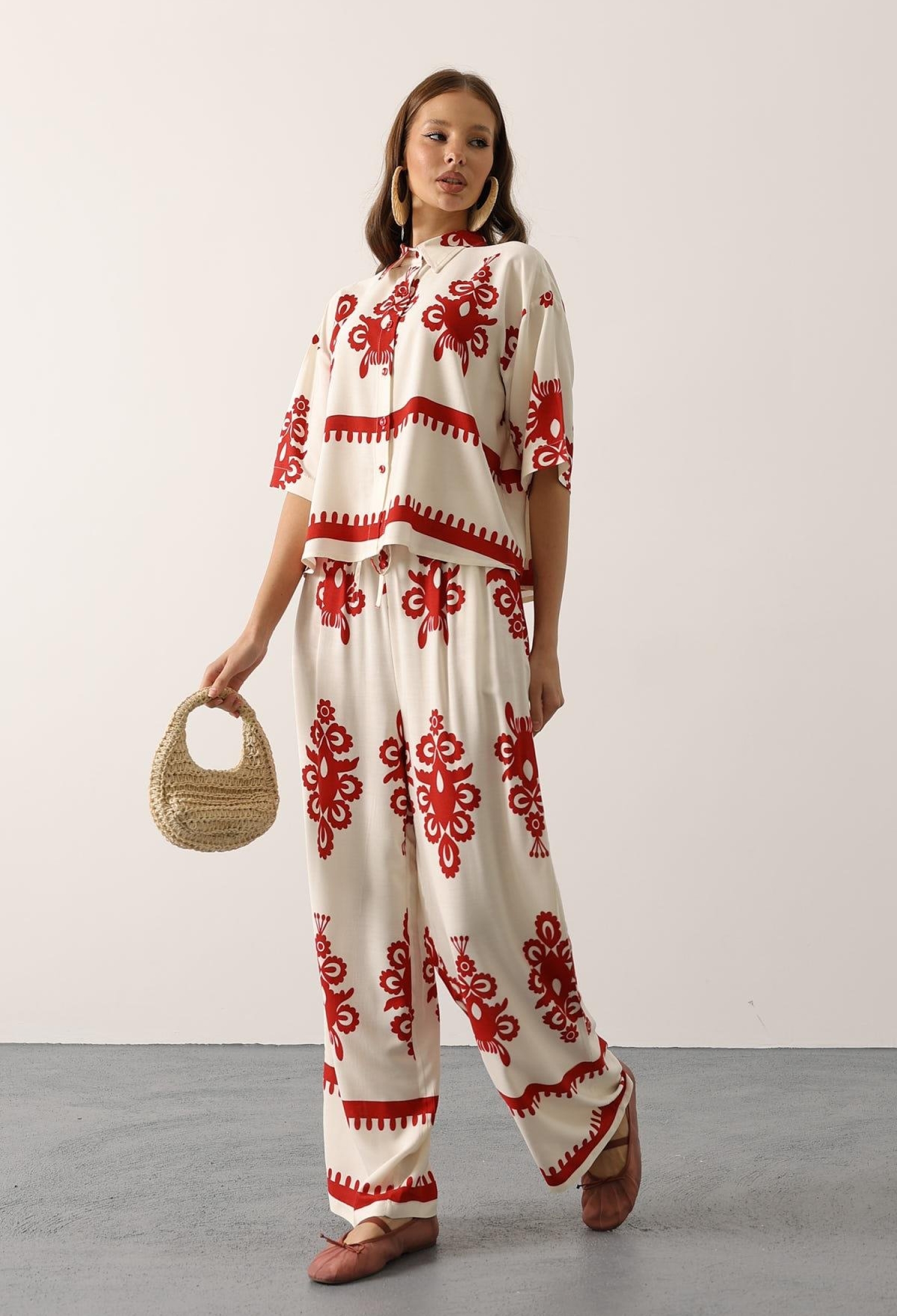 Beige Casual Boho Set With Bermuda Shorts & Maxi Skirt - Brand: Reyon - Women & Kids, Baby Clothes Wholesale - TheBS Women