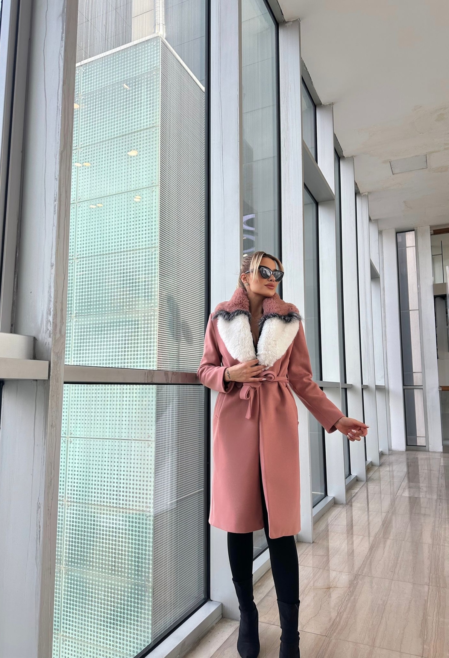 Pink Elegant Long Wrapover Coat - Brand: My Jest Fashion - Women & Kids, Baby Clothes Wholesale - TheBS Women