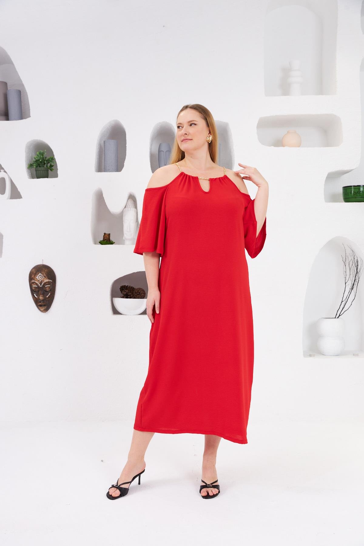 Plus Size Elegant Off Shoulder Neck Shift Dress - Brand: RMG - Women & Kids, Baby Clothes Wholesale - TheBS Women