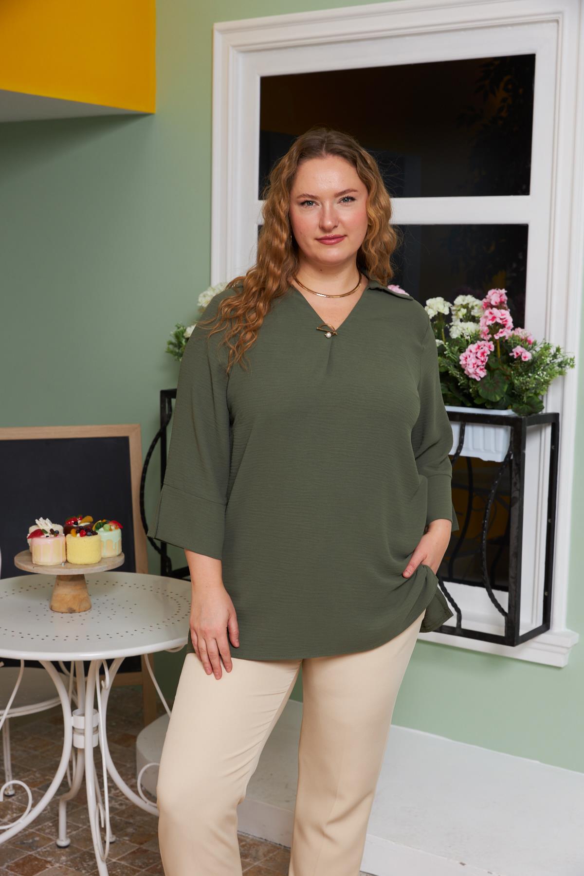 Green Plus Size Elegant Blouse - Brand: RMG - Women & Kids, Baby Clothes Wholesale - TheBS Women Green Plus Size Elegant Blouse - Brand: RMG - Women & Kids, Baby Clothes Wholesale - TheBS Women