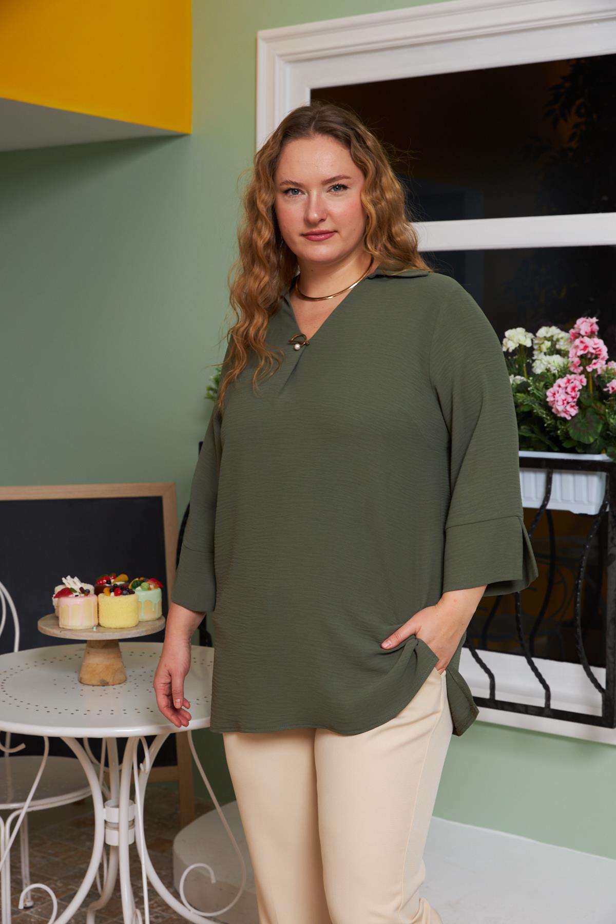 Green Plus Size Elegant Blouse - Brand: RMG - Women & Kids, Baby Clothes Wholesale - TheBS Women Green Plus Size Elegant Blouse - Brand: RMG - Women & Kids, Baby Clothes Wholesale - TheBS Women