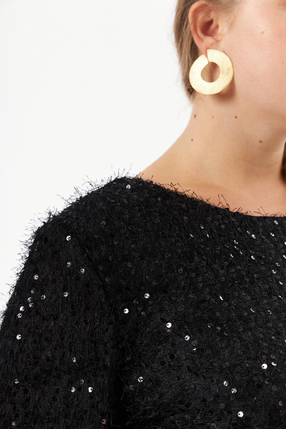 Elegant Black Sequined Plus Size Shift Dress – Brand: RMG – Women & Kids, Baby Clothes Wholesale – TheBS Women