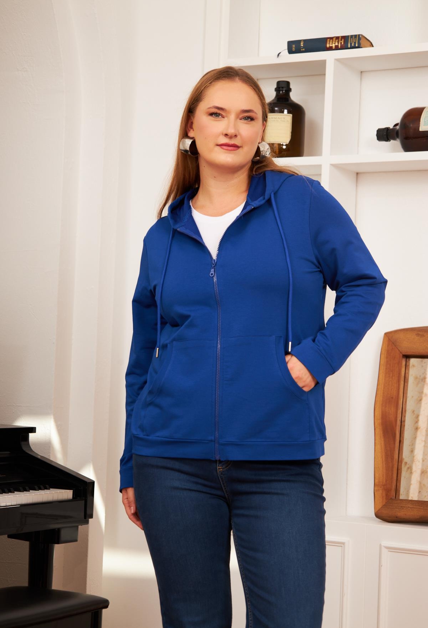 Blue Casual Plus Size Sport Streetwear Sweatshirt - Brand: RMG - Women & Kids, Baby Clothes Wholesale - TheBS Women