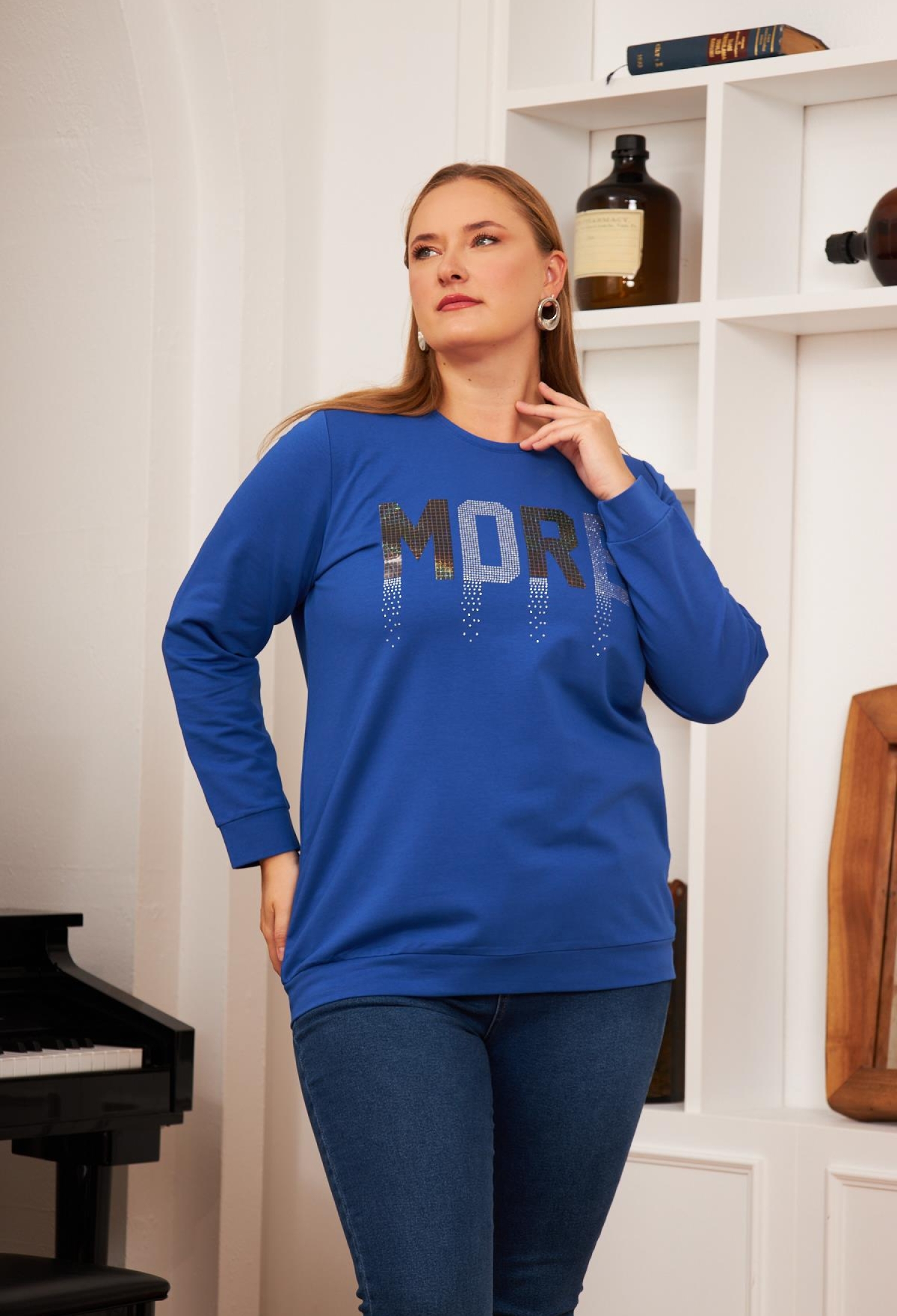 Blue Plus Size Casual Sweatshirt - Brand: RMG - Women & Kids, Baby Clothes Wholesale - TheBS Women