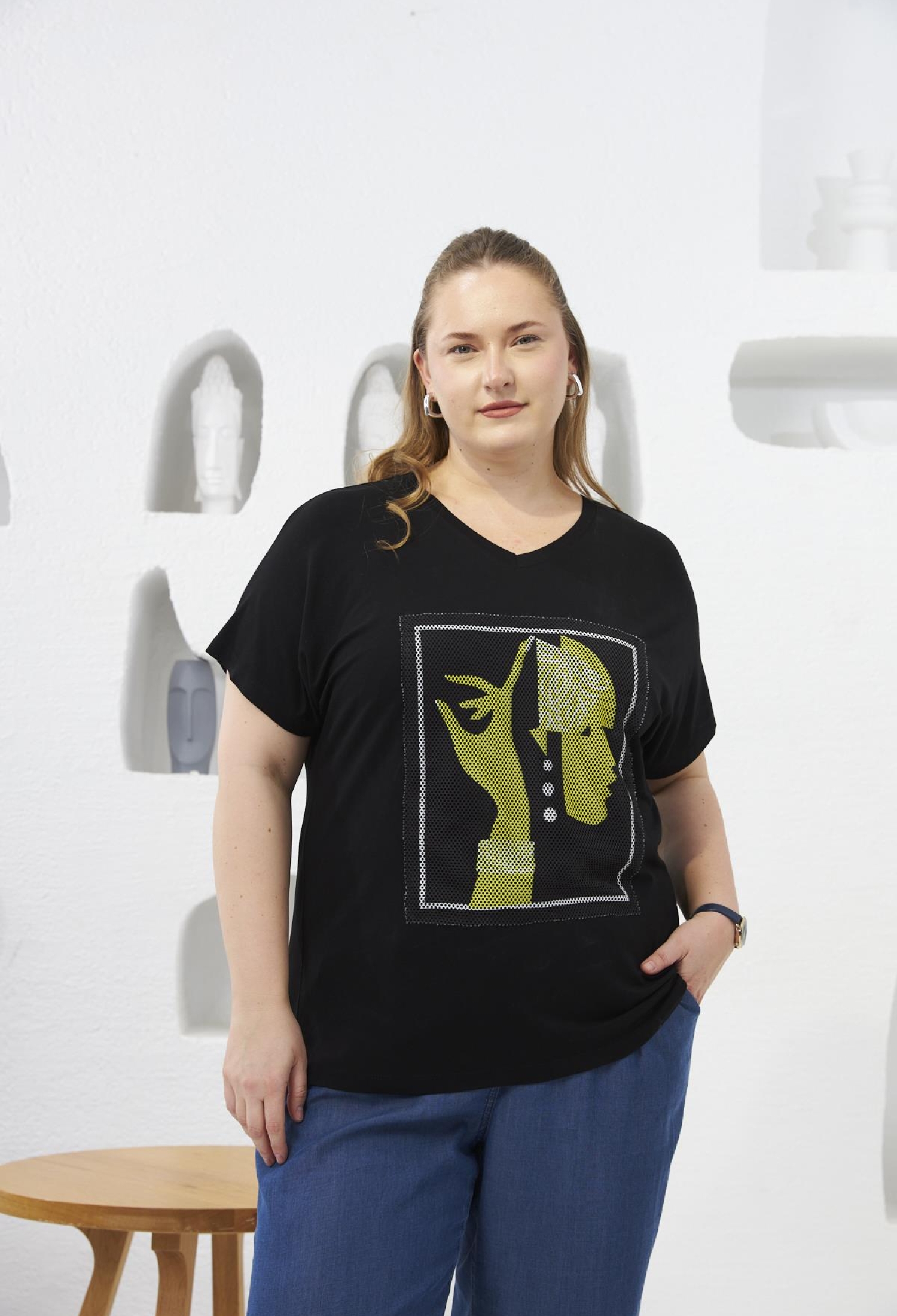 Casual Plus Size Tshirt With V-Neck - Brand: RMG - Women & Kids, Baby Clothes Wholesale - TheBS Women