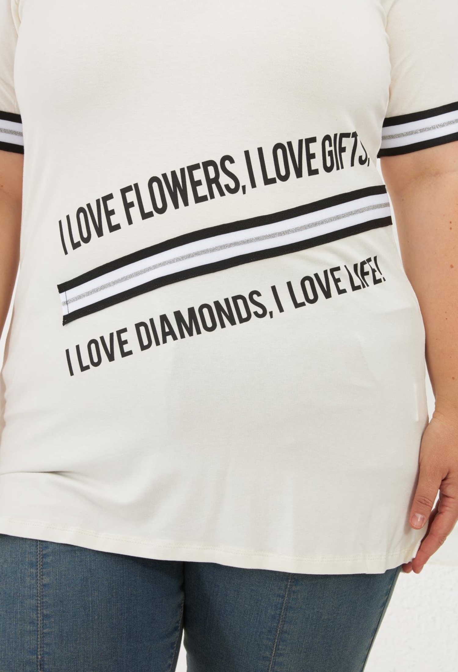 White Plus Size Casual Tshirt With Letter Print - Brand: RMG - Women & Kids, Baby Clothes Wholesale - TheBS Women