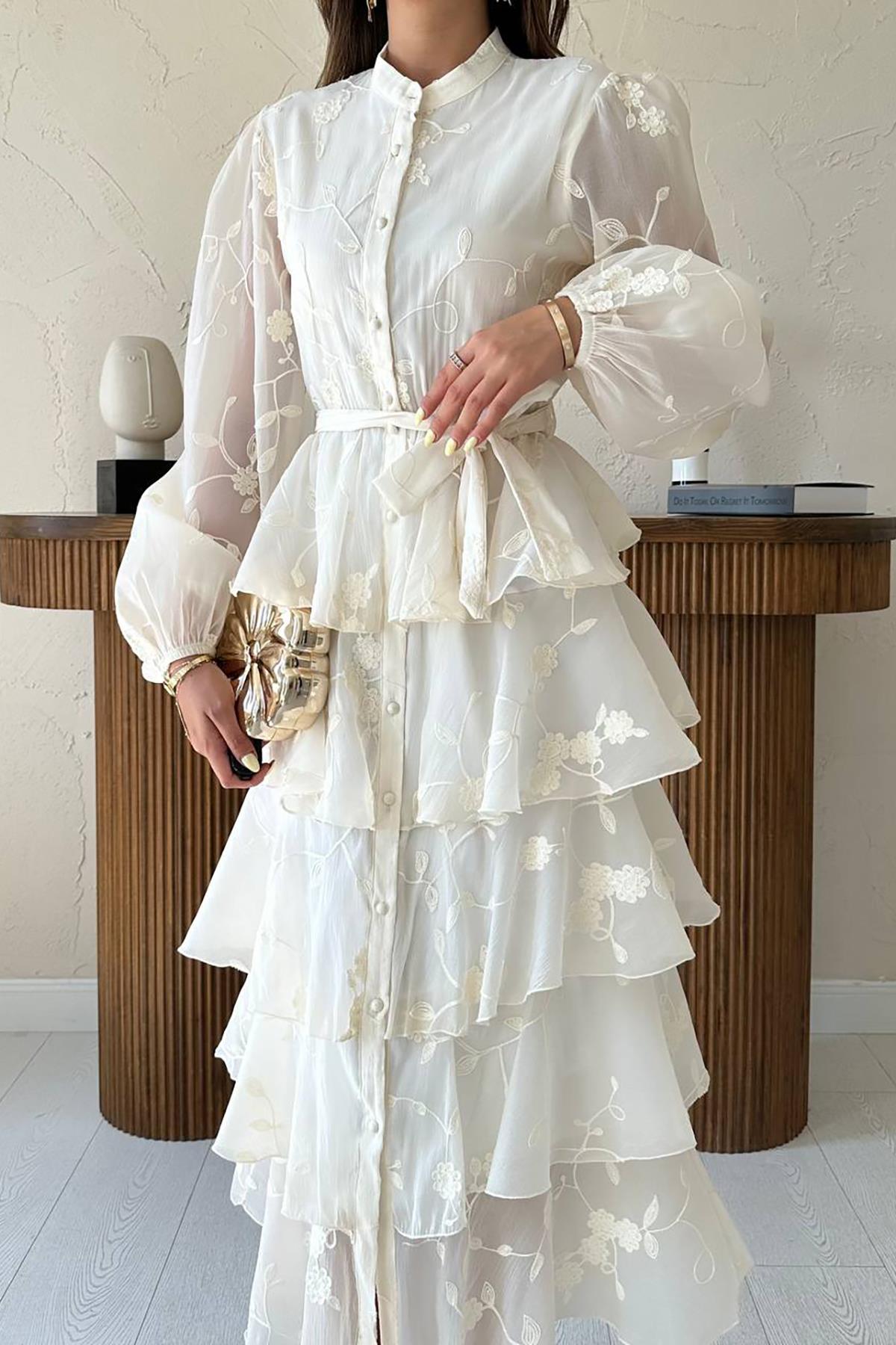 Elegant White Fit And Flare Dress – Brand: Elisa – Women & Kids, Baby Clothes Wholesale – TheBS Women