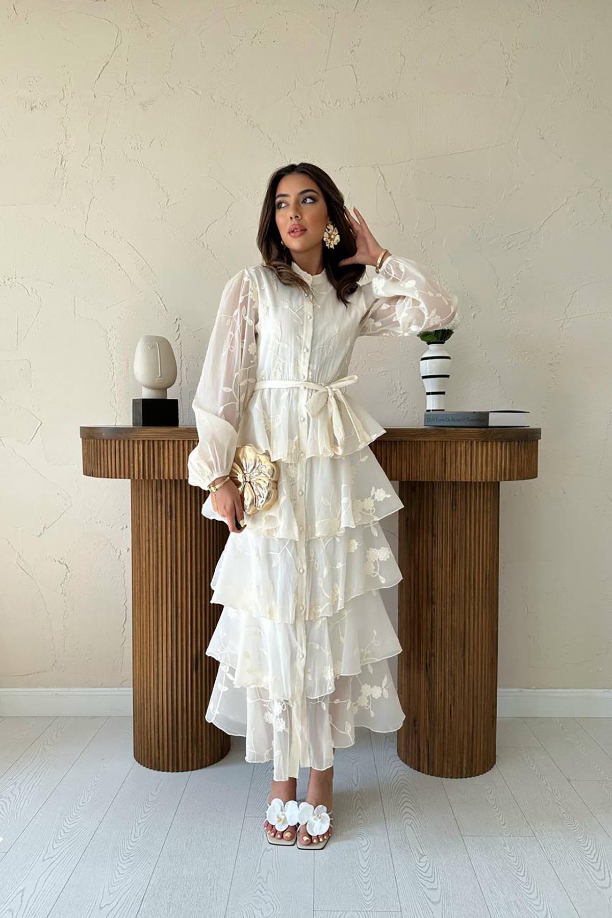 Elegant White Fit And Flare Dress – Brand: Elisa – Women & Kids, Baby Clothes Wholesale – TheBS Women