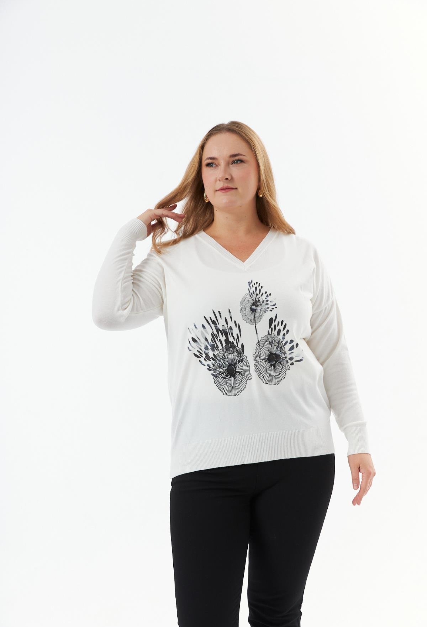 White Elegant Plus Size Casual Blouse - Brand: RMG - Women & Kids, Baby Clothes Wholesale - TheBS Women