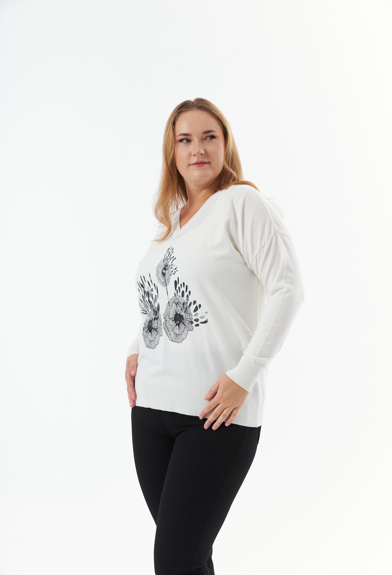 White Elegant Plus Size Casual Blouse - Brand: RMG - Women & Kids, Baby Clothes Wholesale - TheBS Women