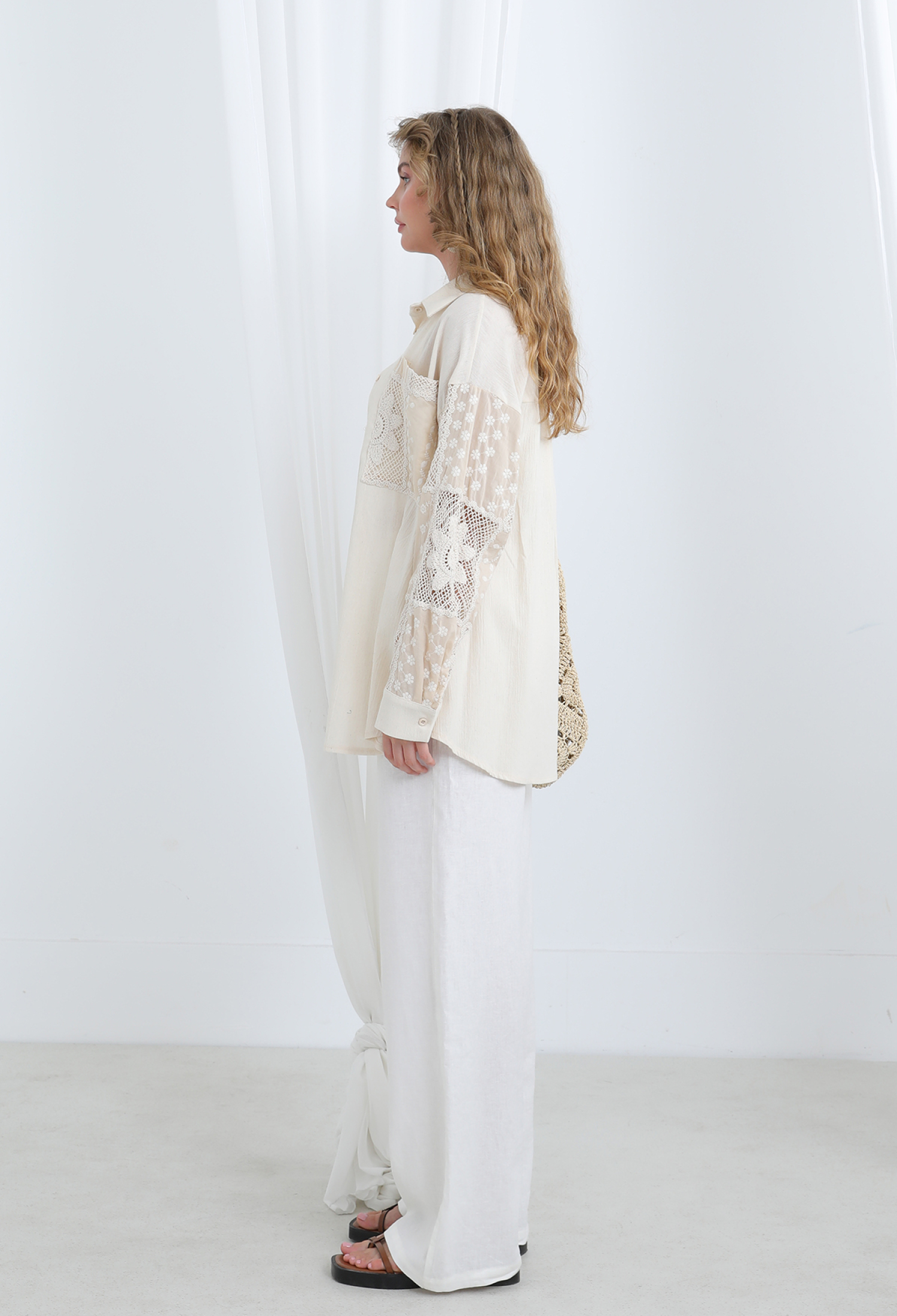 Boho Buttoned Shirt With Floral Design - Brand: SOUL - Women & Kids, Baby Clothes Wholesale - TheBS Women