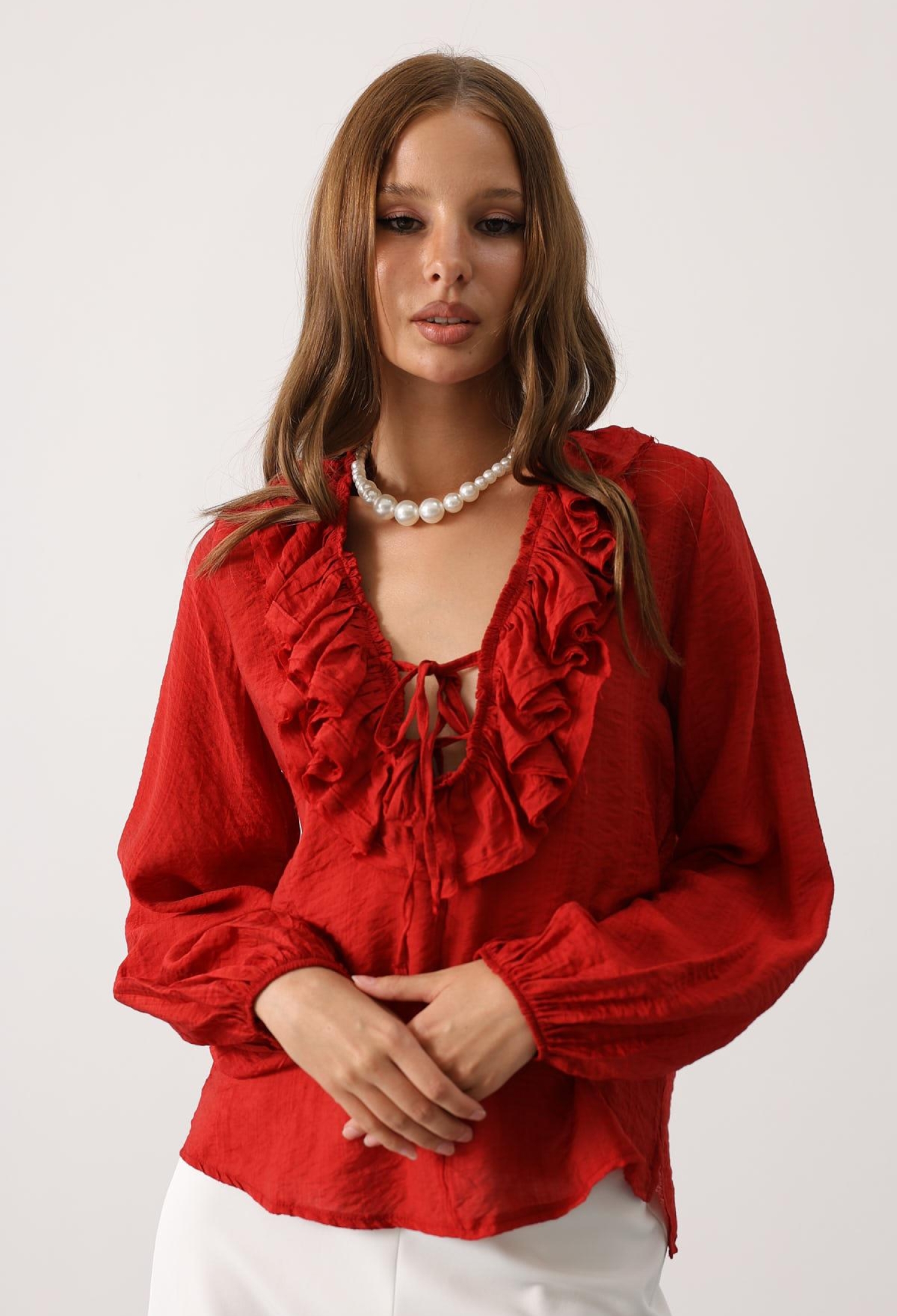 ElegantBlouse With Ballon Sleeves - Brand: Reyon - Women & Kids, Baby Clothes Wholesale - TheBS Women