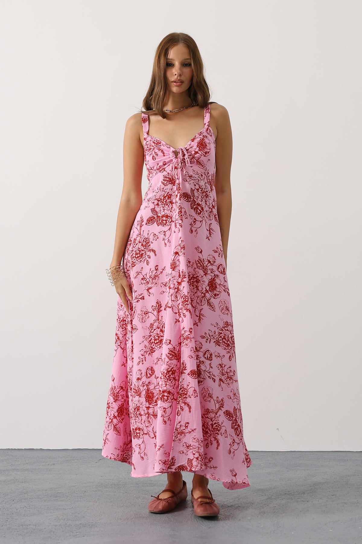 Floral Maxi Slip Dress With Sweetheart Neck - Brand: Reyon - Women & Kids, Baby Clothes Wholesale - TheBS Women Floral Maxi Slip Dress With Sweetheart Neck - Brand: Reyon - Women & Kids, Baby Clothes Wholesale - TheBS Women