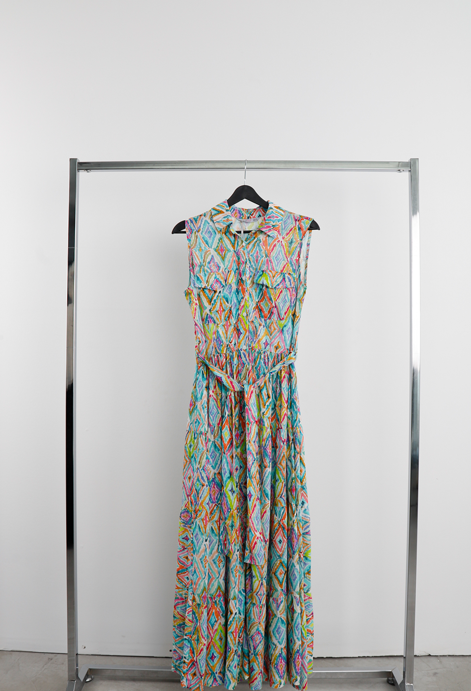 Mix Color Boho Geometric Maxi Shirt Dress - Brand: Cream Rouge - Women & Kids, Baby Clothes Wholesale - TheBS Women