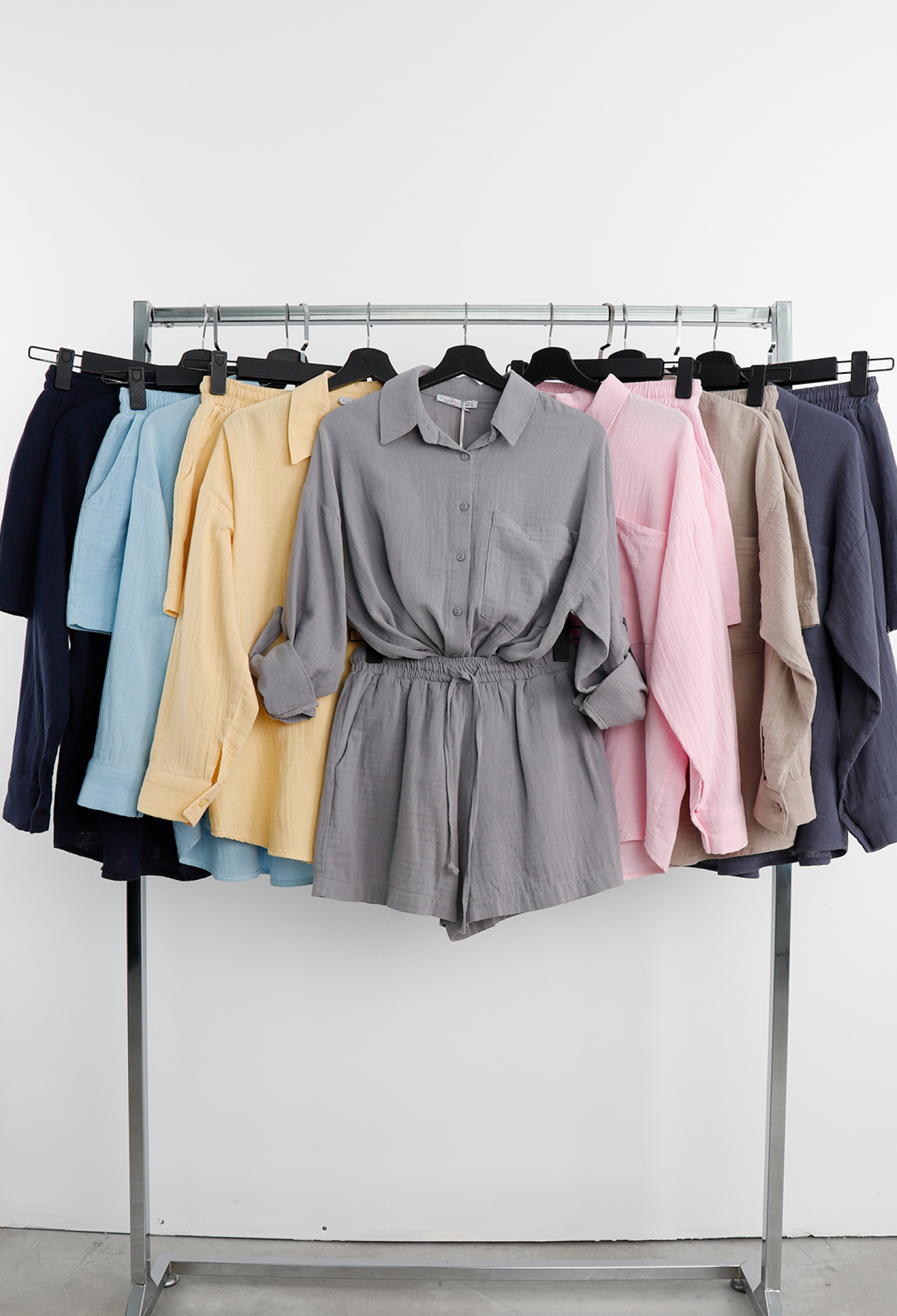 Casual Sweat Shorts With Drawstring & Slant Pocket - Brand: Cream Rouge - Women & Kids, Baby Clothes Wholesale - TheBS Women