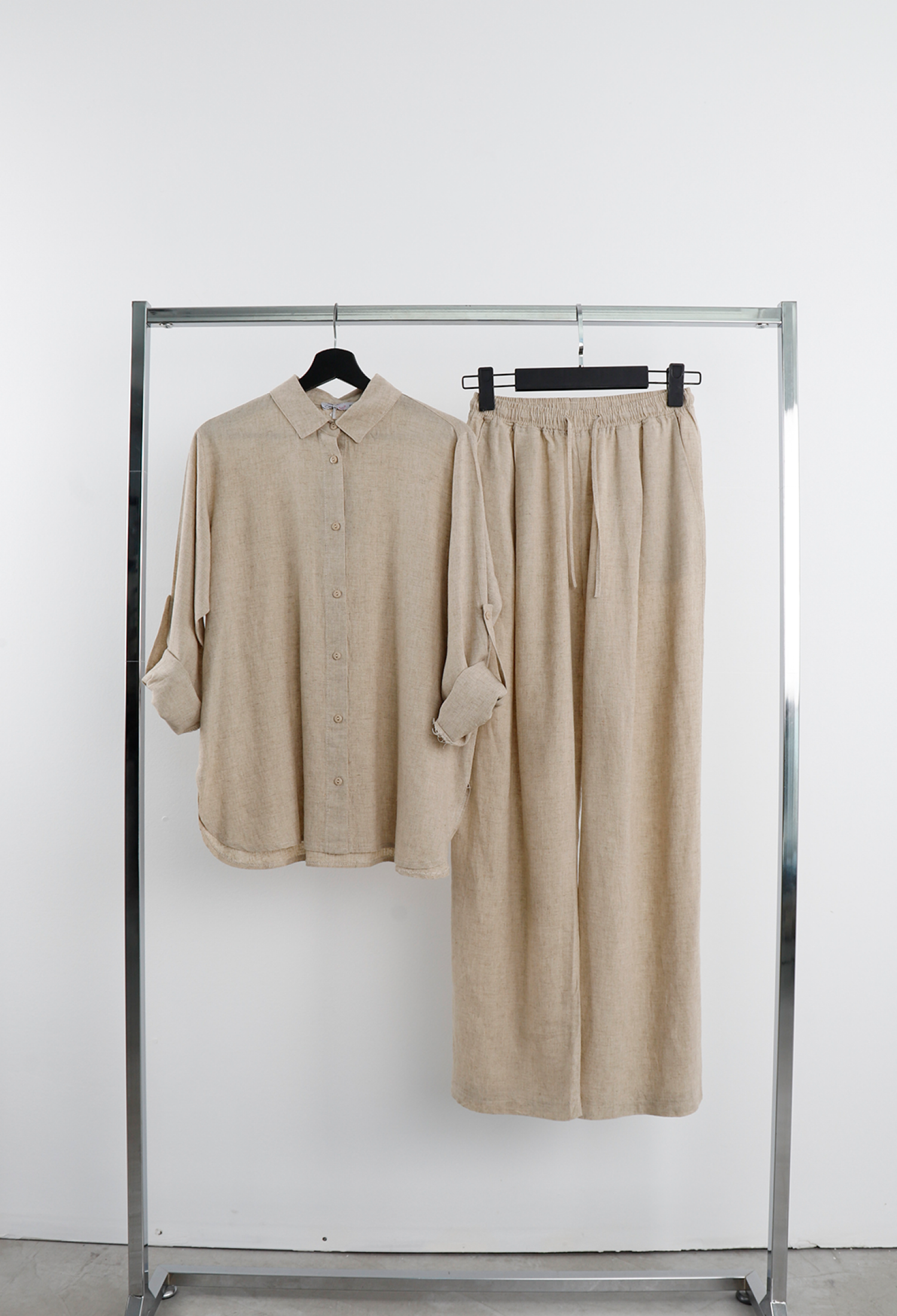 Beige Shirt With Shawl CollarButtonedLong Sleeve - Brand: Cream Rouge - Women & Kids, Baby Clothes Wholesale - TheBS Women