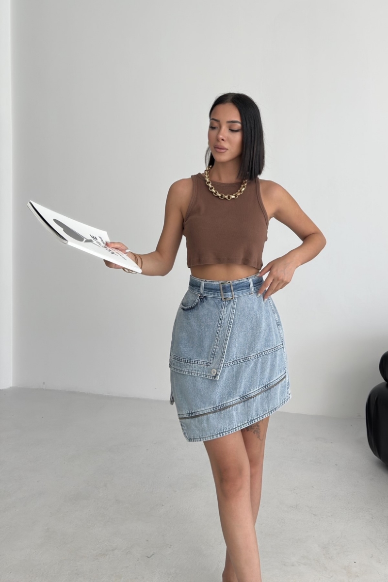 Asymmetrical Mini Skirt With Flap Pocket - Brand: XLove - Women & Kids, Baby Clothes Wholesale - TheBS Women Asymmetrical Mini Skirt With Flap Pocket - Brand: XLove - Women & Kids, Baby Clothes Wholesale - TheBS Women