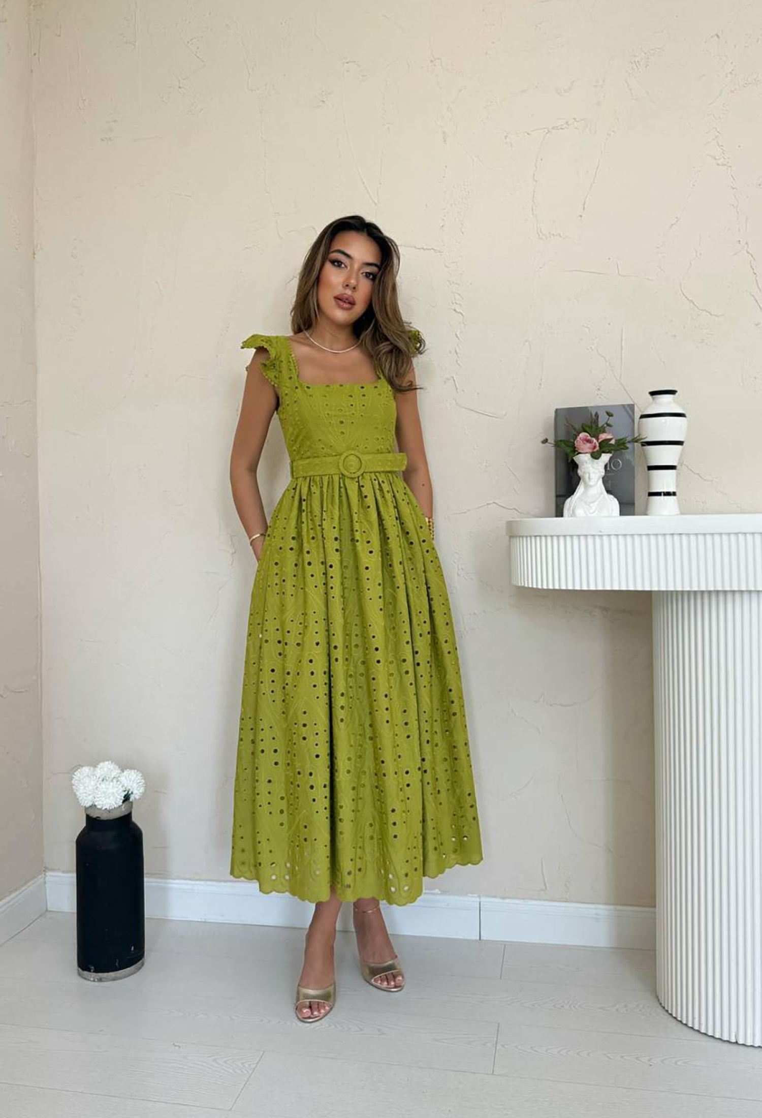 Fit And Flare Dress With Ruffle Cap Sleeves - Brand: Elisa - Women & Kids, Baby Clothes Wholesale - TheBS Women