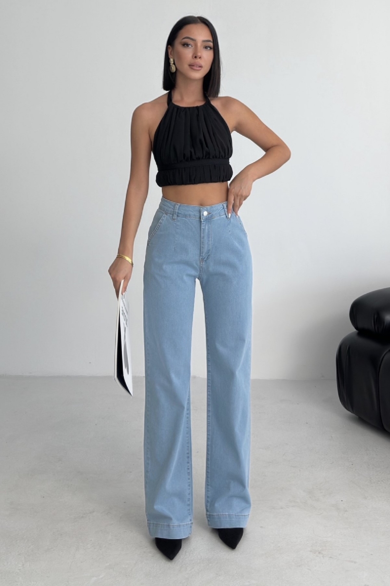 Mom Jeans With Wide Leg And Buttoned Closure - Brand: XLove - Women & Kids, Baby Clothes Wholesale - TheBS Women Mom Jeans With Wide Leg And Buttoned Closure - Brand: XLove - Women & Kids, Baby Clothes Wholesale - TheBS Women