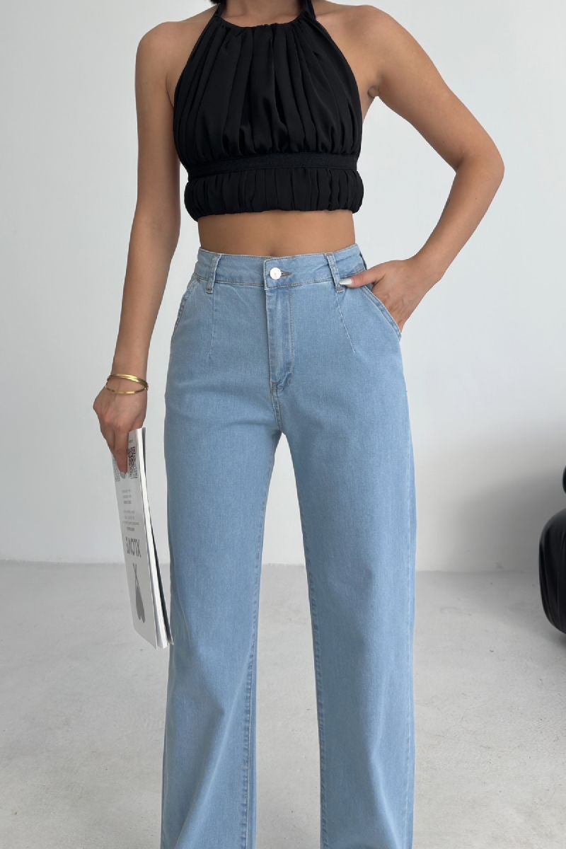 Mom Jeans With Wide Leg And Buttoned Closure - Brand: XLove - Women & Kids, Baby Clothes Wholesale - TheBS Women Mom Jeans With Wide Leg And Buttoned Closure - Brand: XLove - Women & Kids, Baby Clothes Wholesale - TheBS Women