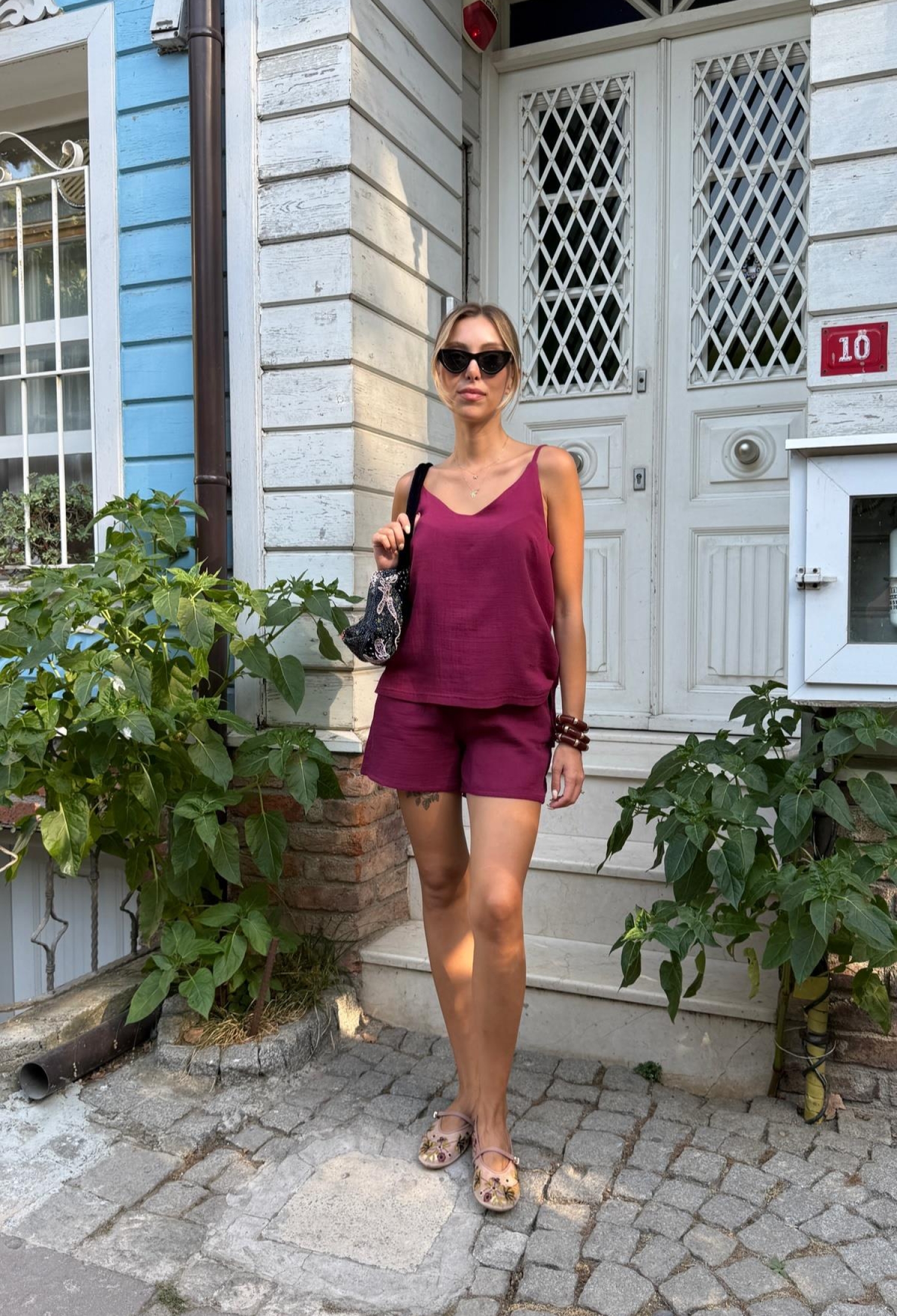 Claret Red Blouse With V-Neck And Sleeveless Design - Brand: Levure - Women & Kids, Baby Clothes Wholesale - TheBS Women