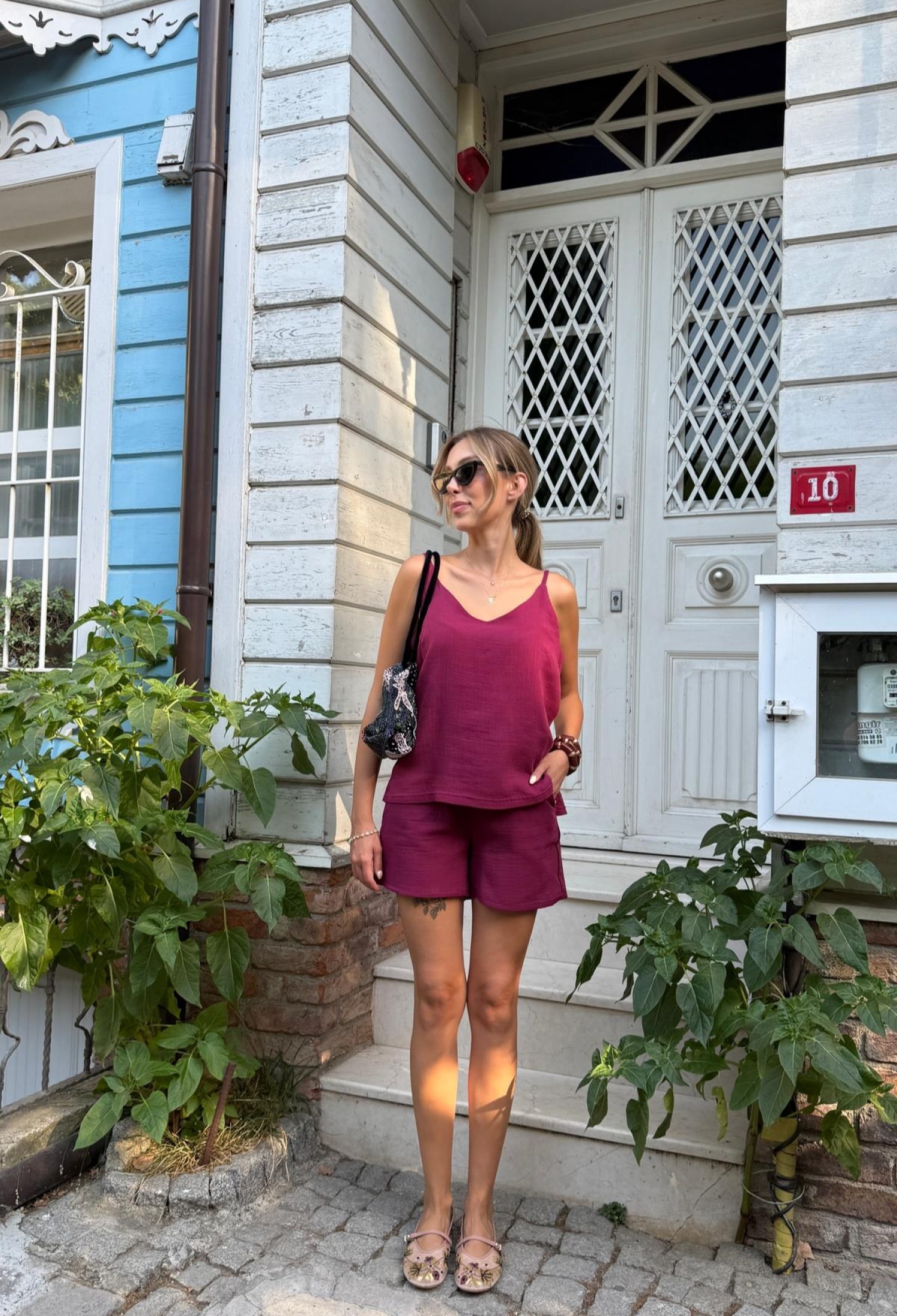 Claret Red Blouse With V-Neck And Sleeveless Design - Brand: Levure - Women & Kids, Baby Clothes Wholesale - TheBS Women