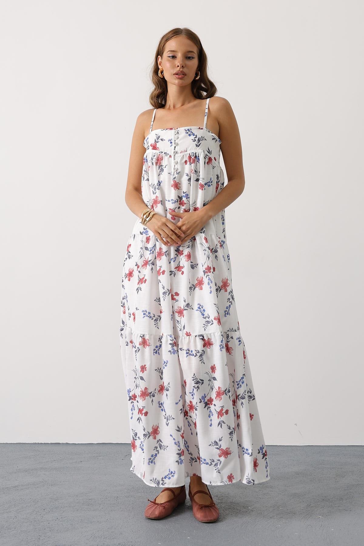 White Floral Square Neck Maxi Slip Dress - Brand: Reyon - Women & Kids, Baby Clothes Wholesale - TheBS Women White Floral Square Neck Maxi Slip Dress - Brand: Reyon - Women & Kids, Baby Clothes Wholesale - TheBS Women