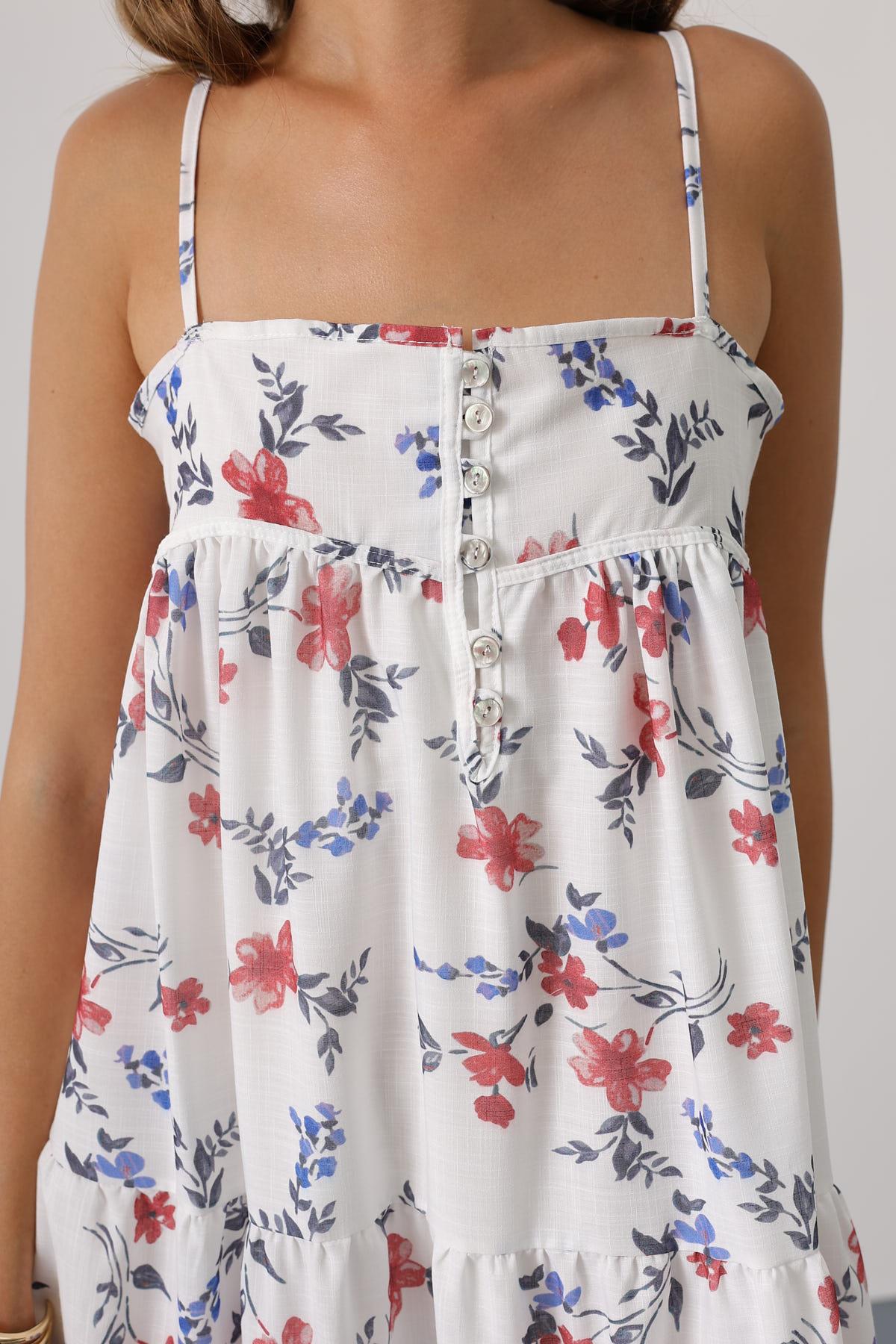 White Floral Square Neck Maxi Slip Dress - Brand: Reyon - Women & Kids, Baby Clothes Wholesale - TheBS Women White Floral Square Neck Maxi Slip Dress - Brand: Reyon - Women & Kids, Baby Clothes Wholesale - TheBS Women