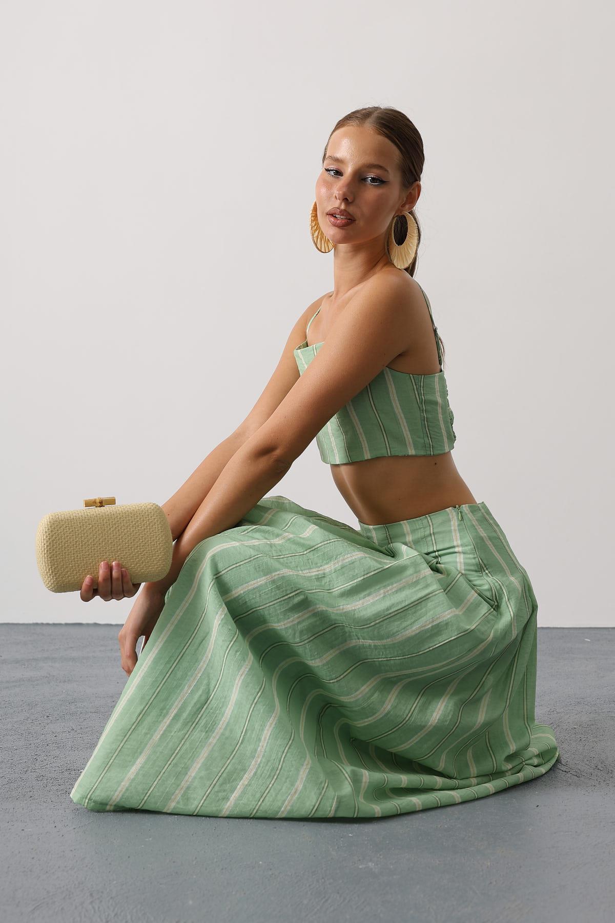 Casual Boho Striped Set For Spring-Summer - Brand: Reyon - Women & Kids, Baby Clothes Wholesale - TheBS Women Casual Boho Striped Set For Spring-Summer - Brand: Reyon - Women & Kids, Baby Clothes Wholesale - TheBS Women