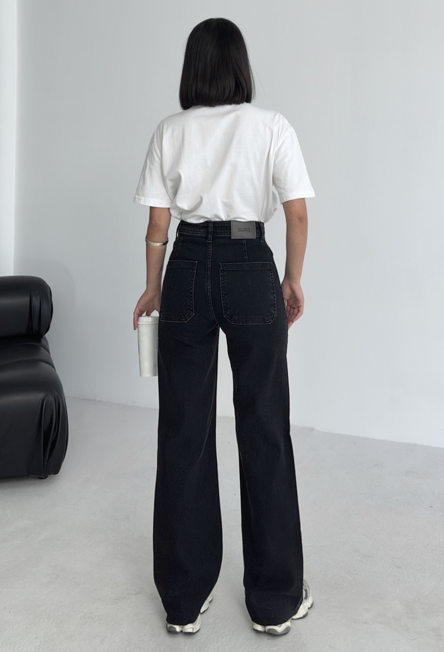 Black Mom Jeans High Waist Wide Leg Buttoned - Brand: XLove - Women & Kids, Baby Clothes Wholesale - TheBS Women