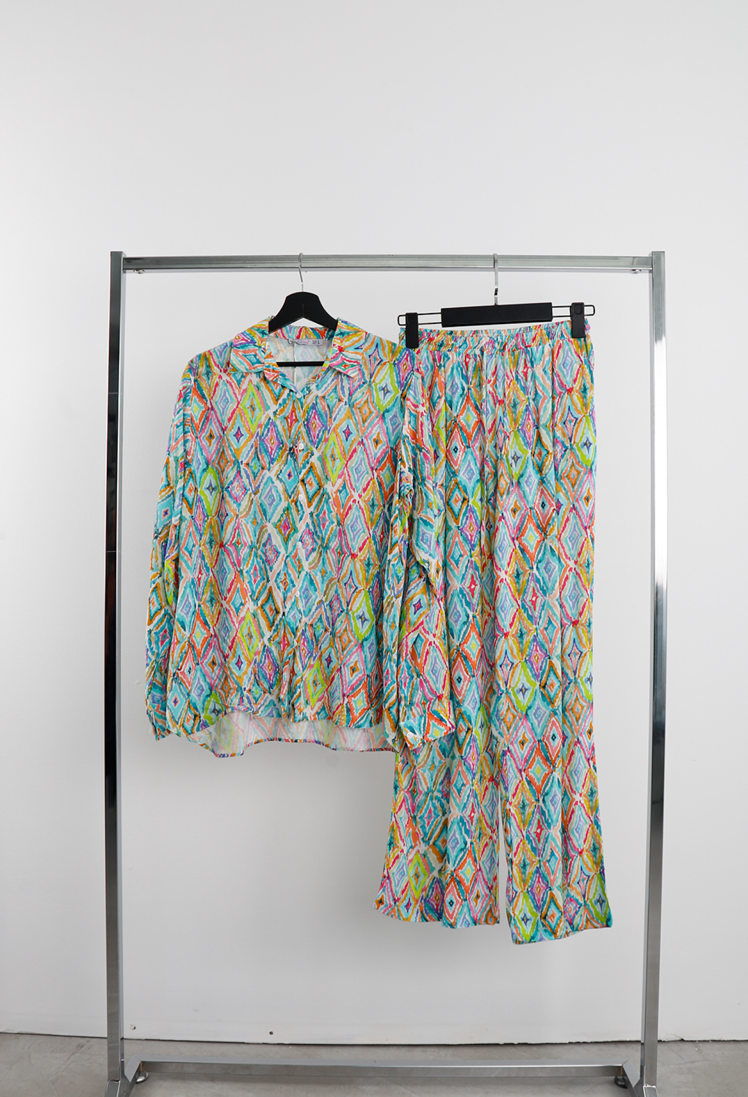 Mix Color Dress – Casual Boho Geometric Shirt Midi - Brand: Cream Rouge - Women & Kids, Baby Clothes Wholesale - TheBS Women