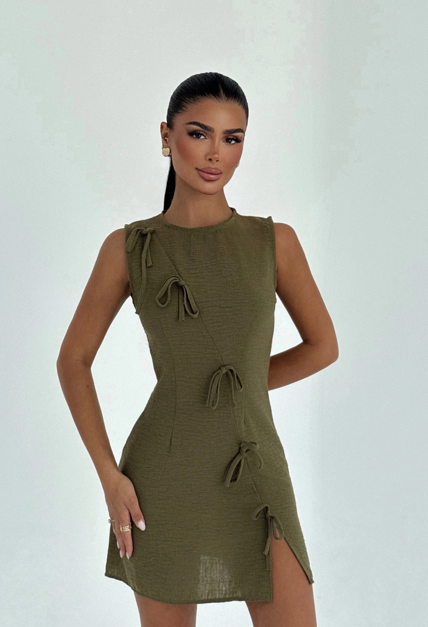 Bodycon Mini Dress With Cap Sleeves - Brand: EYYO ATELIER - Women & Kids, Baby Clothes Wholesale - TheBS Women