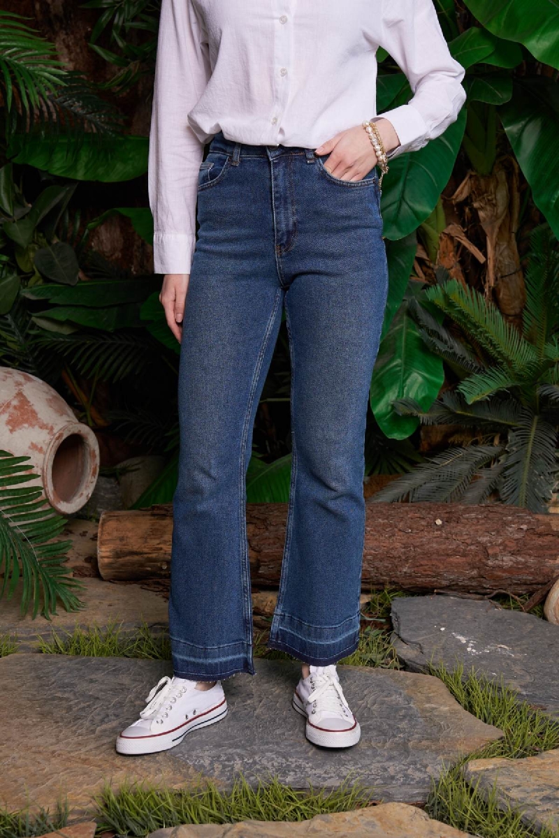 Blue Mom Jeans High Waist Cropped Straight Leg - Brand: XLove - Women & Kids, Baby Clothes Wholesale - TheBS Women Blue Mom Jeans High Waist Cropped Straight Leg - Brand: XLove - Women & Kids, Baby Clothes Wholesale - TheBS Women