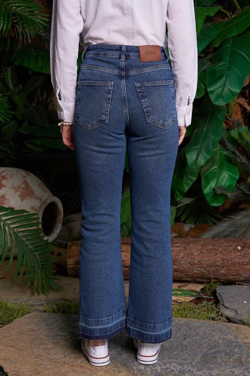 Blue Mom Jeans High Waist Cropped Straight Leg - Brand: XLove - Women & Kids, Baby Clothes Wholesale - TheBS Women Blue Mom Jeans High Waist Cropped Straight Leg - Brand: XLove - Women & Kids, Baby Clothes Wholesale - TheBS Women