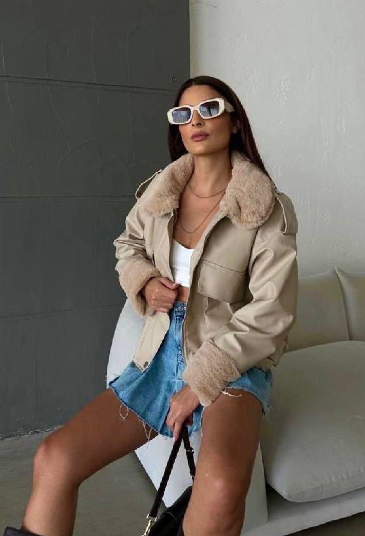 Bomber Jacket Oversized Fit With Notched Collar - Brand: My Jest Fashion - Women & Kids, Baby Clothes Wholesale - TheBS Women