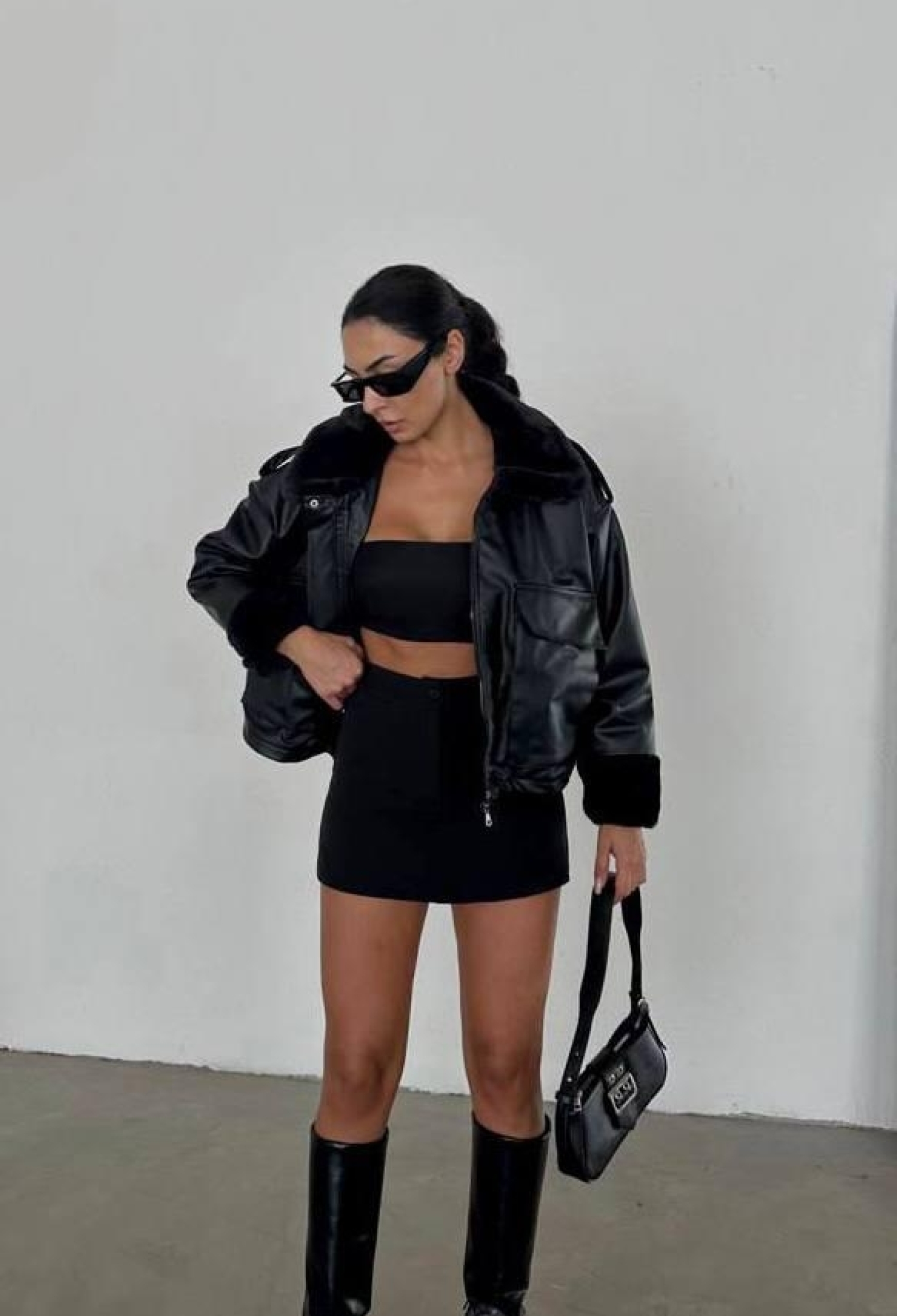 Bomber Jacket Oversized Crop Zip Up - Brand: My Jest Fashion - Women & Kids, Baby Clothes Wholesale - TheBS Women