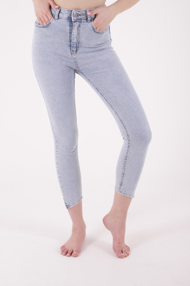 Asymmetrical Leg Coated High Waist Skinny Jean – Light – Brand: XLove – Women & Kids, Baby Clothes Wholesale – TheBS Women